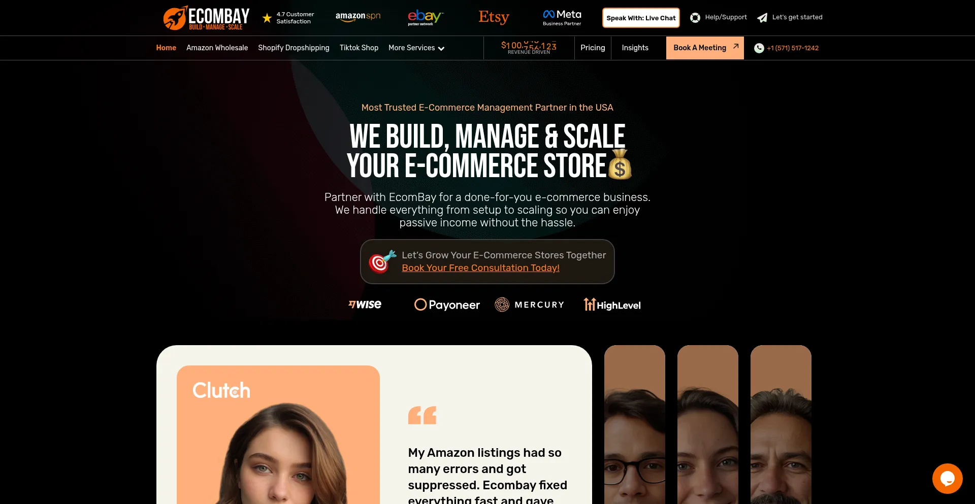 Website screenshot of Ecombay.co