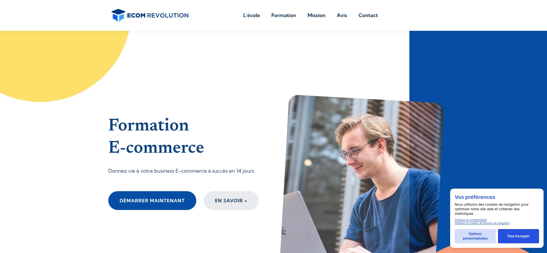 Website screenshot of Ecomrevolution.fr