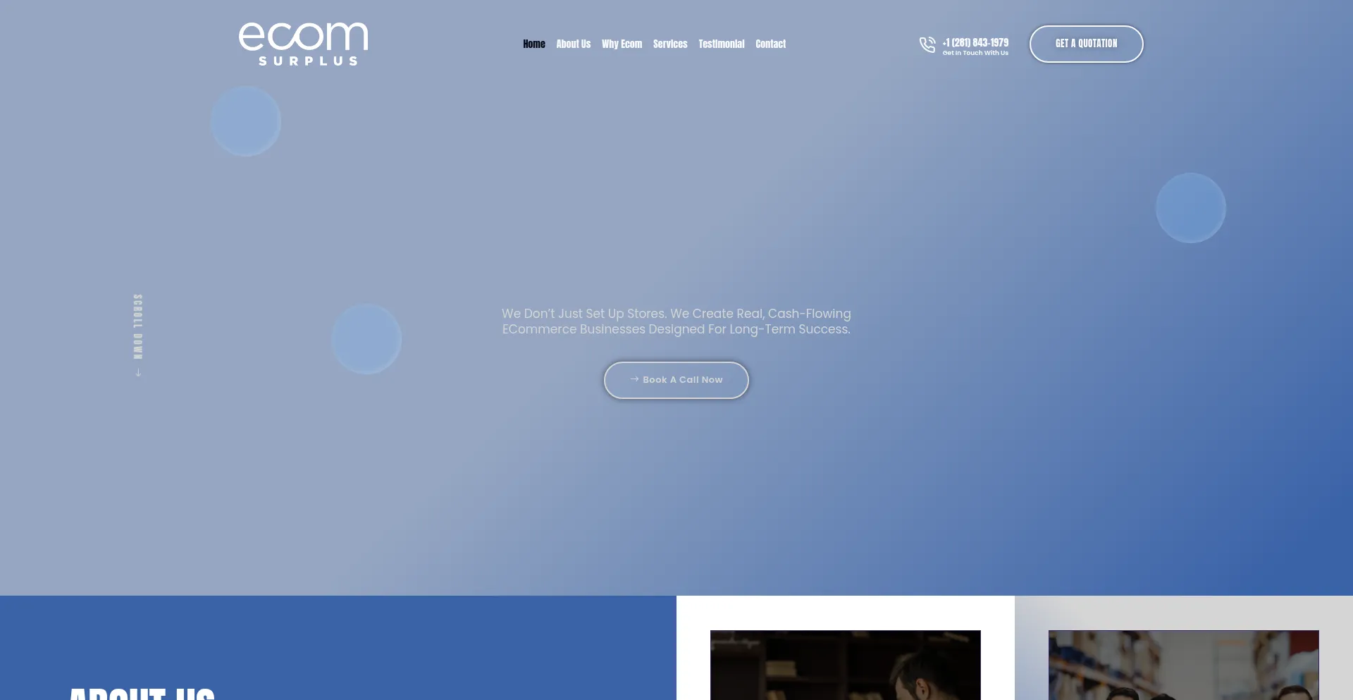 Website screenshot of Ecomsurplus.com