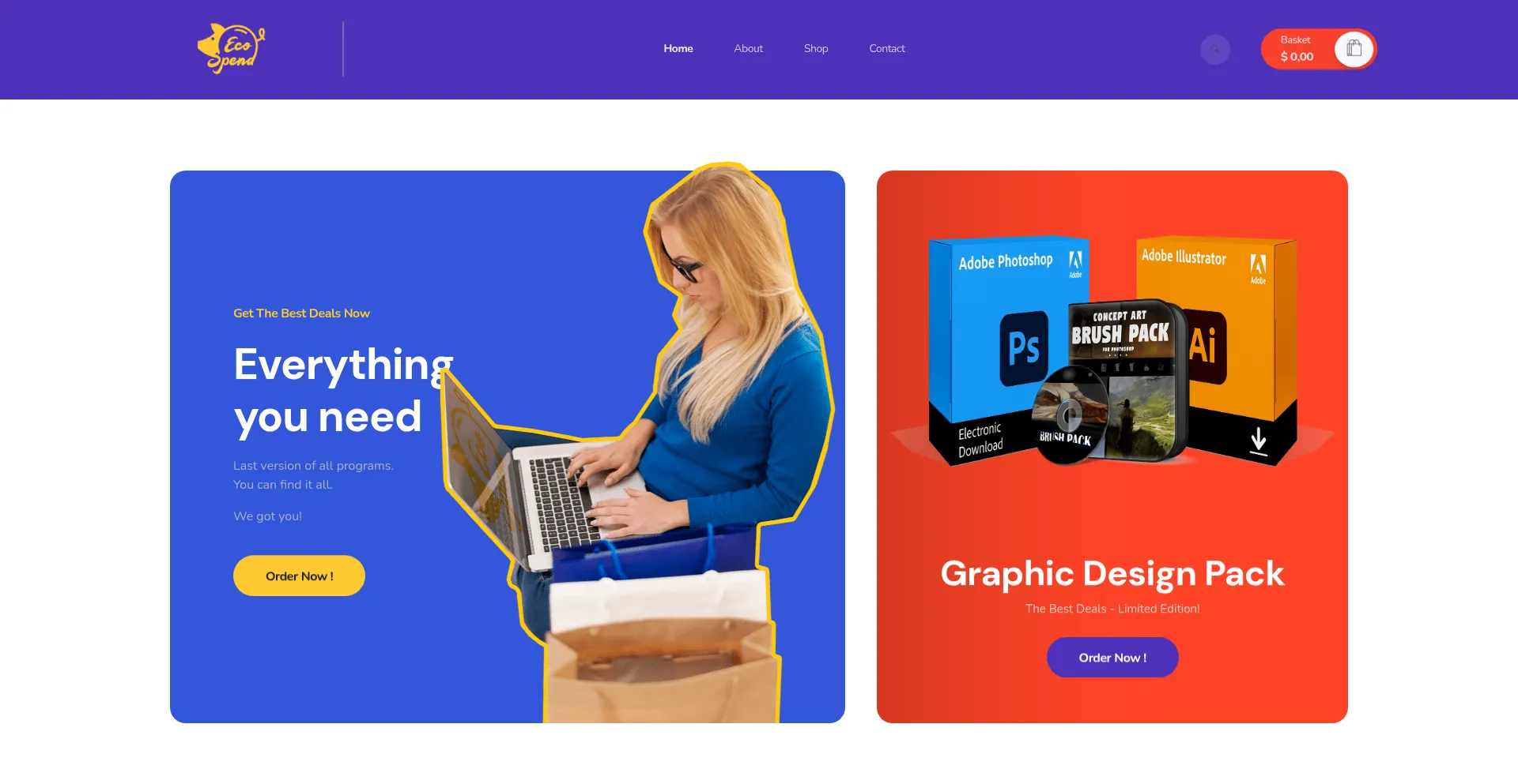 Website screenshot of Ecospend.us