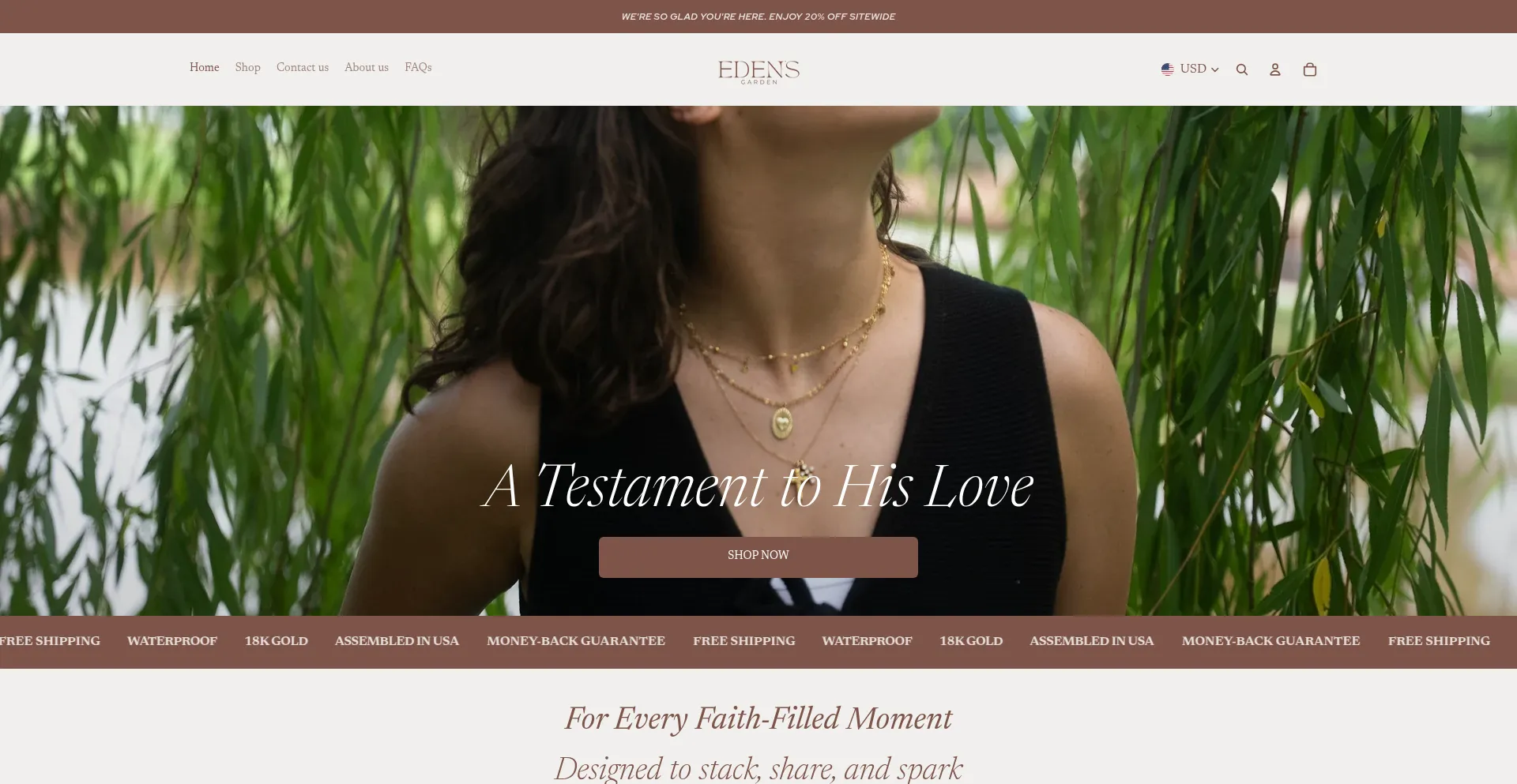 Website screenshot of Edensgardenjewelry.com