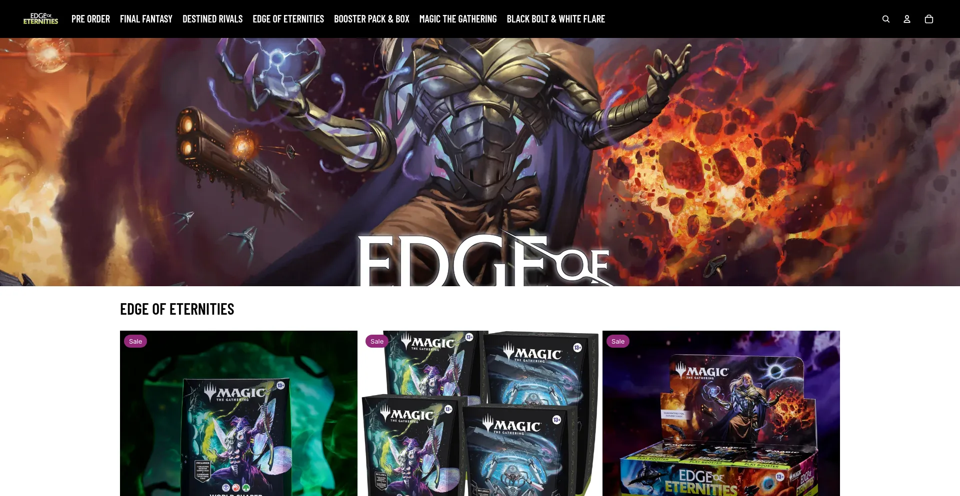 Website screenshot of Edgeofeternities.com