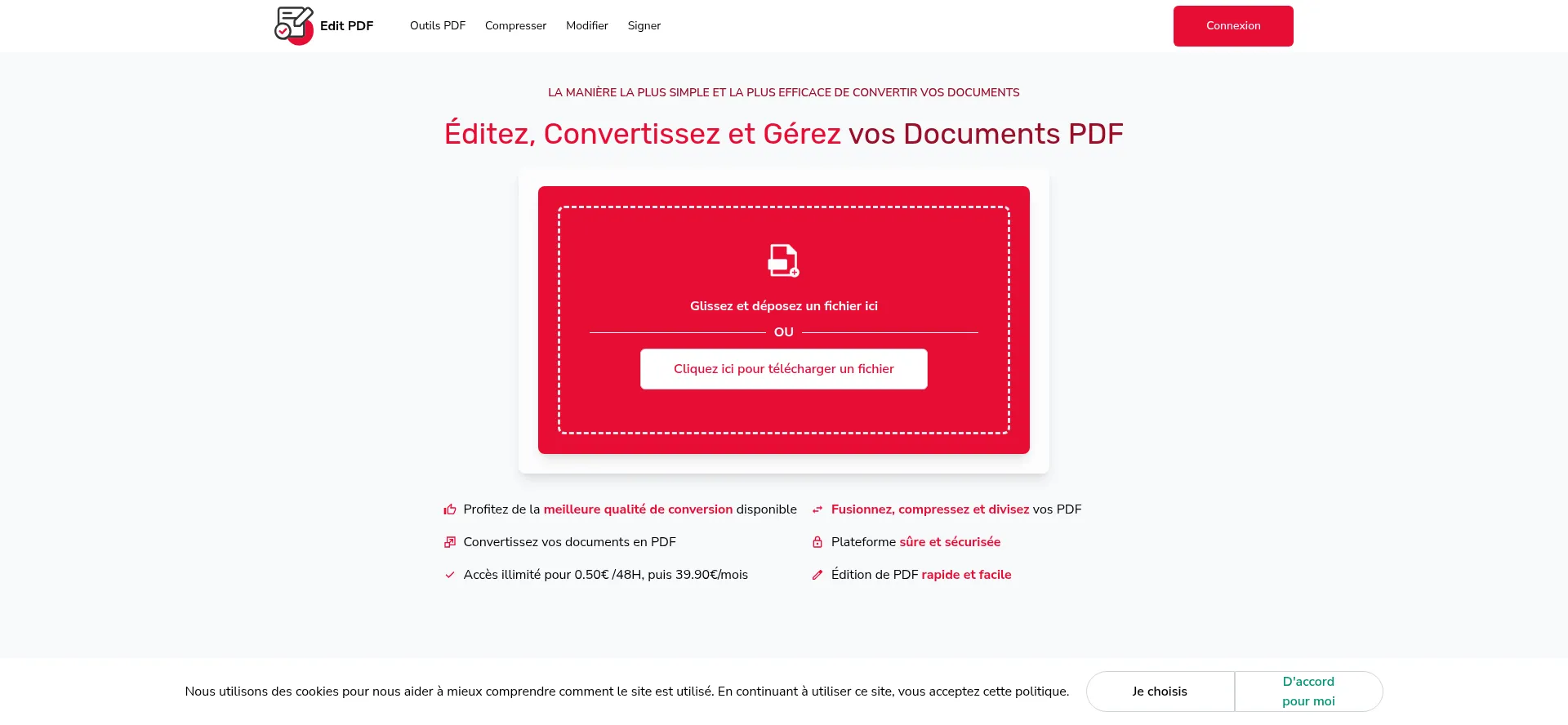 Website screenshot of Edit-pdf.net