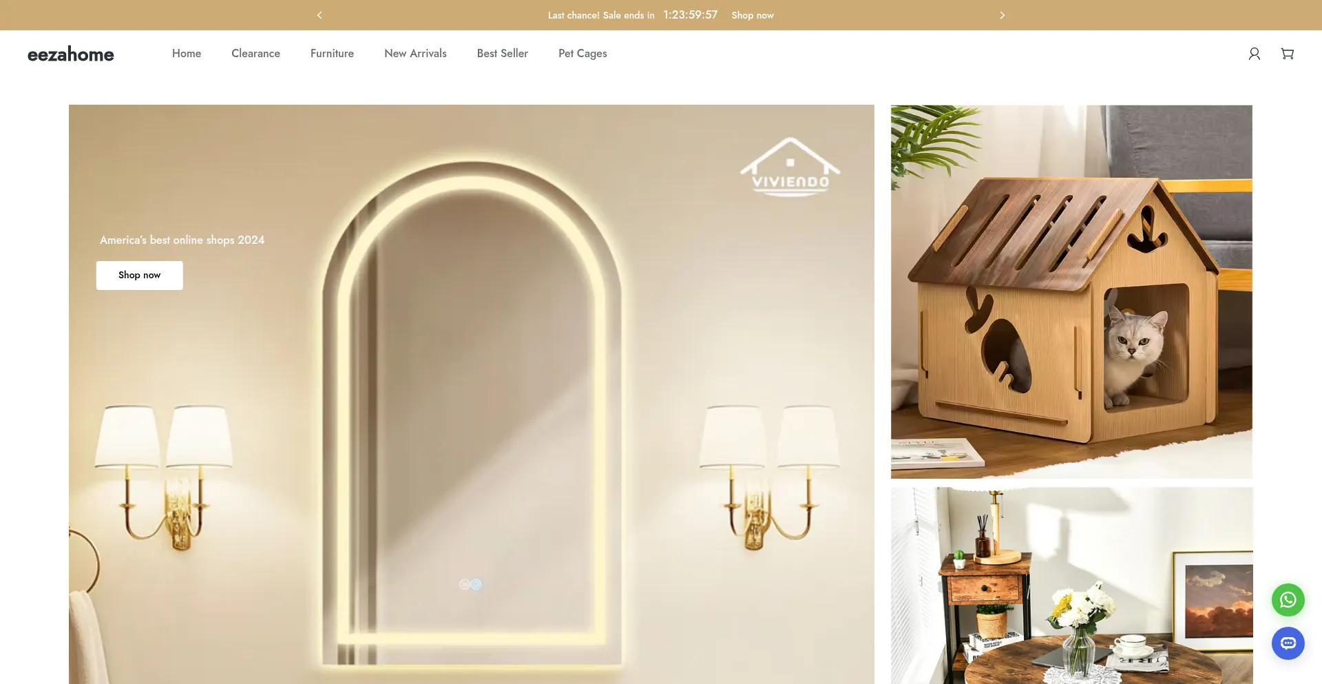 Website screenshot of Eezahome.com