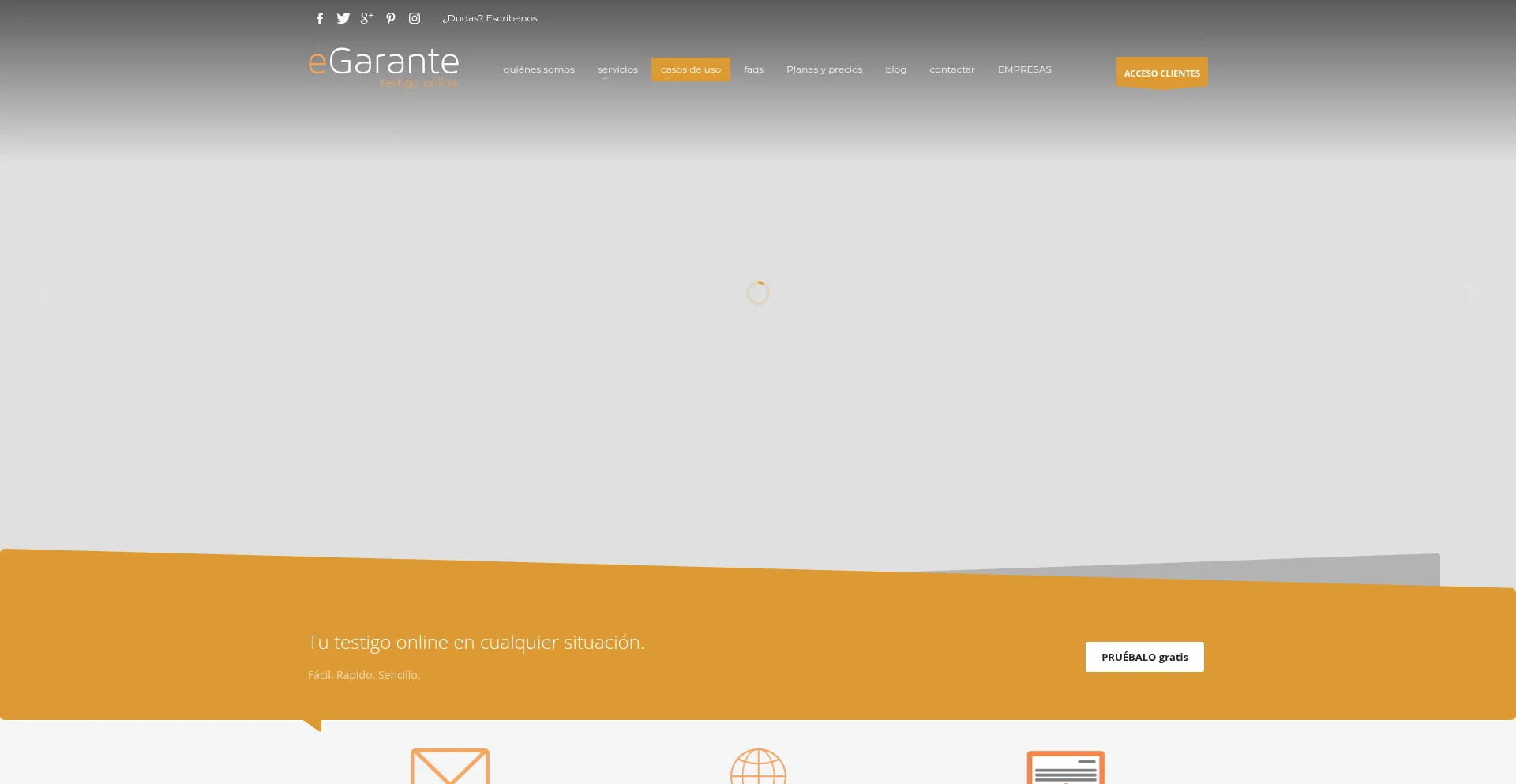 Website screenshot of Egarante.com