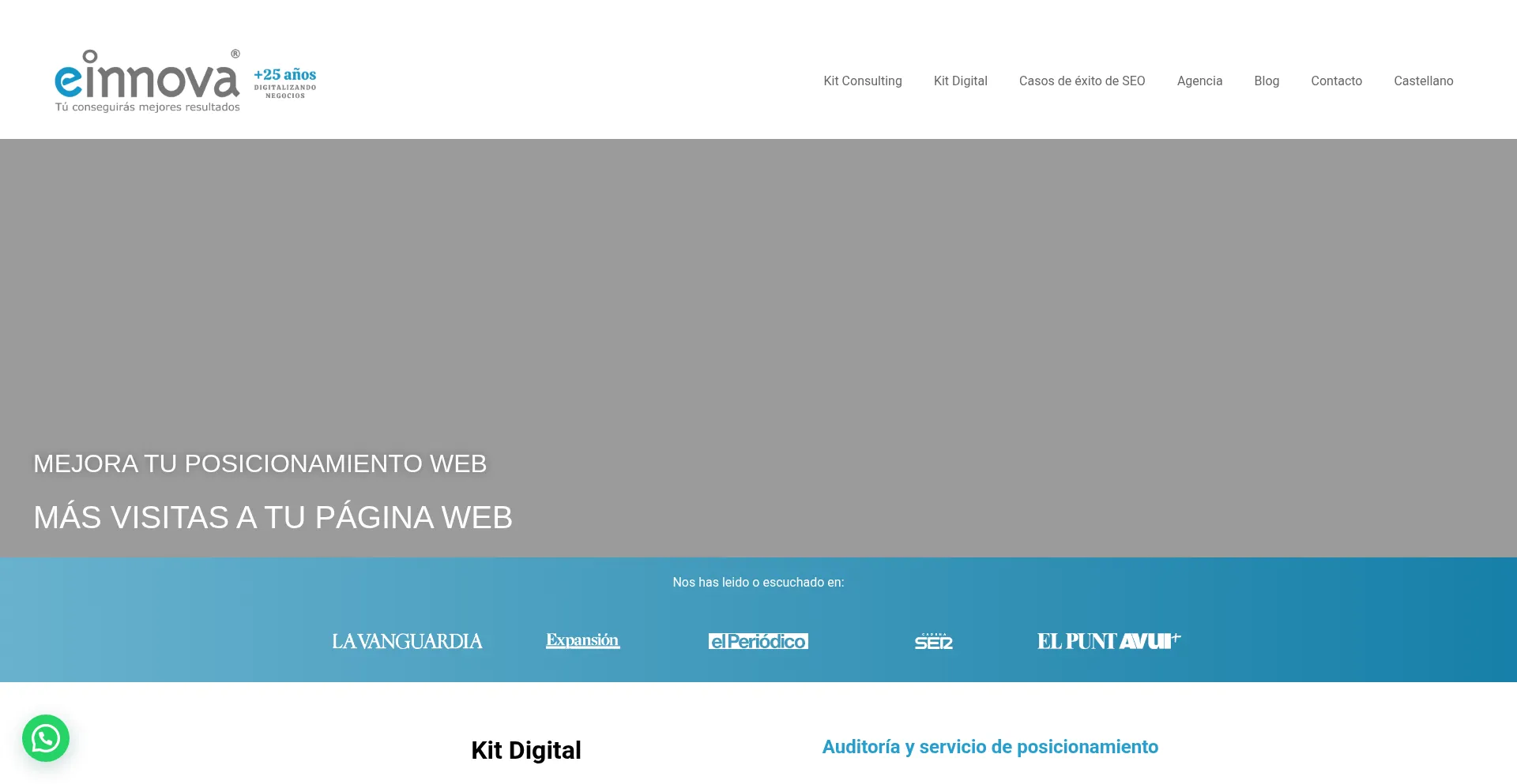 Website screenshot of Einnova.com