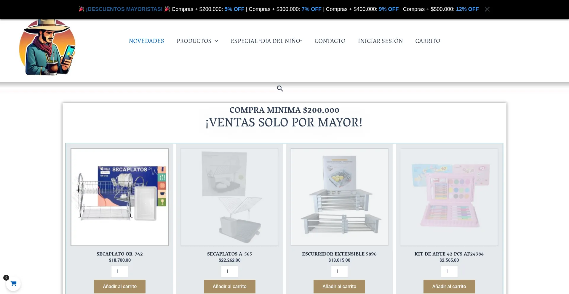 Website screenshot of Elcriollo.com.ar