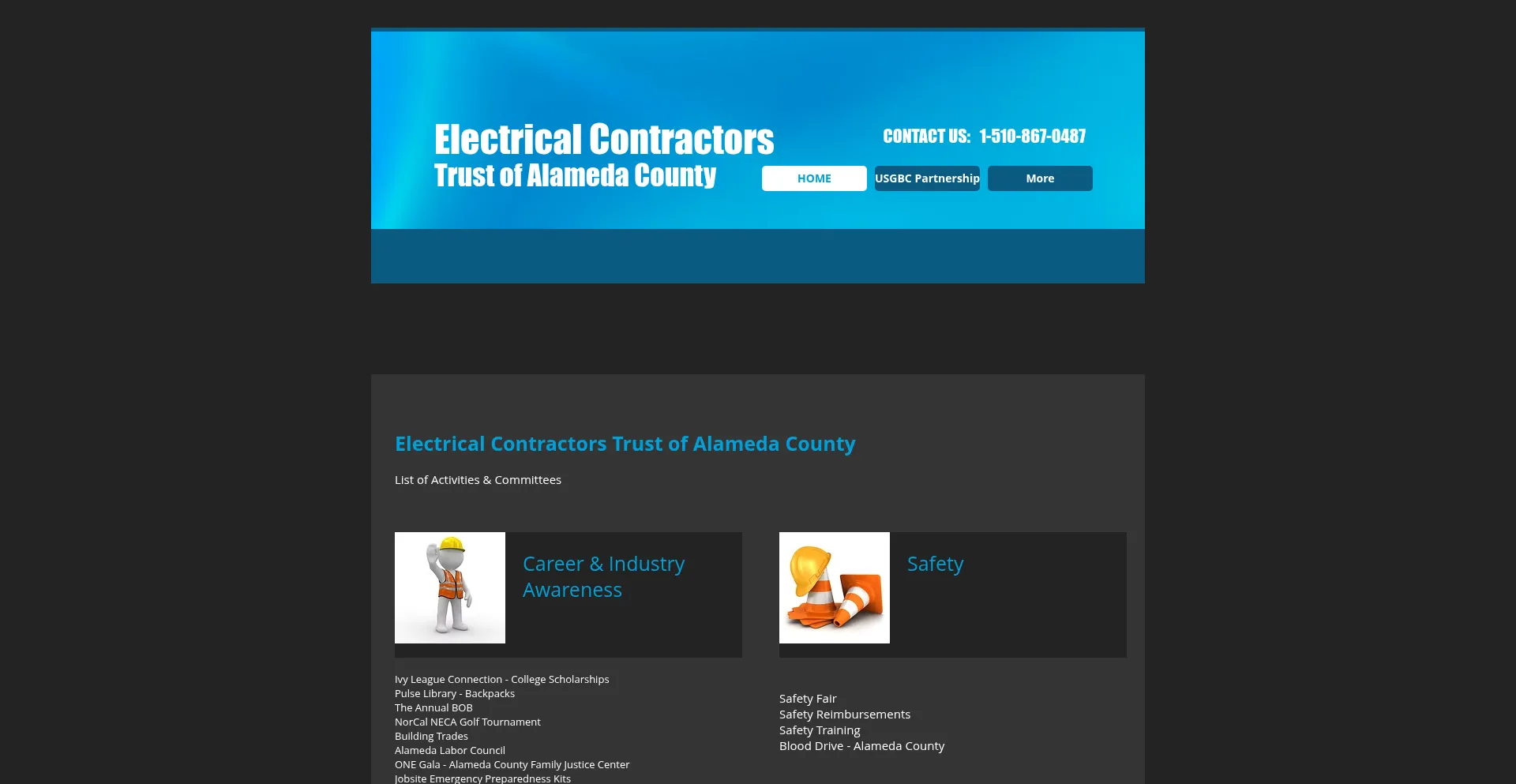 Website screenshot of Electricalcontractors.com