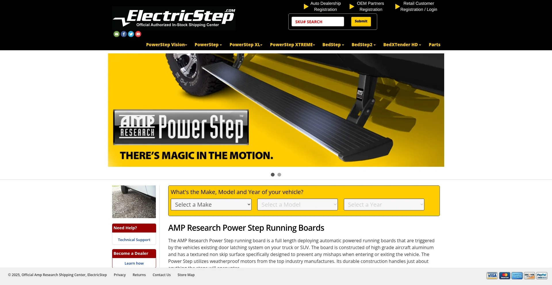 Website screenshot of Electricstep.com