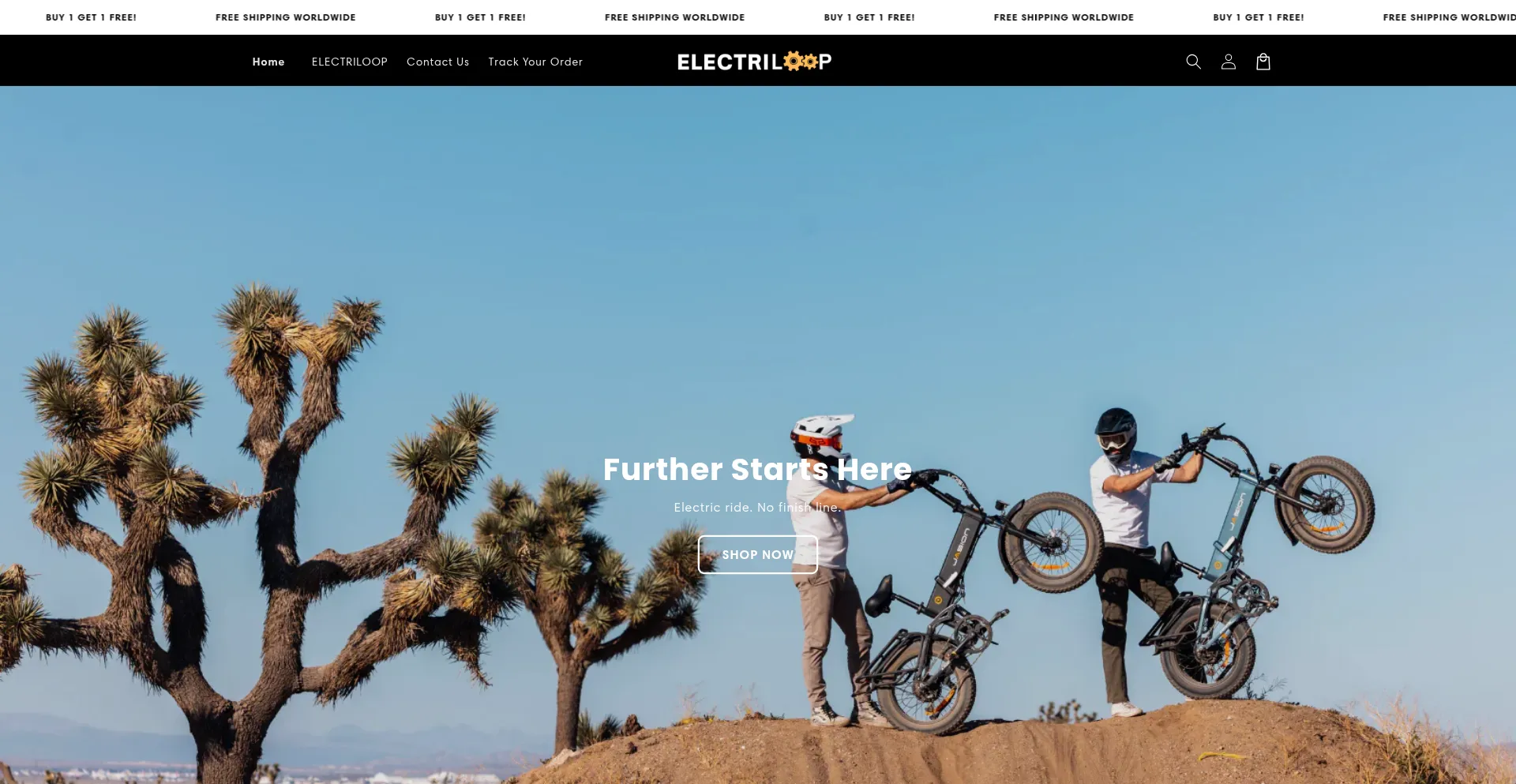 Website screenshot of Electriloop.com