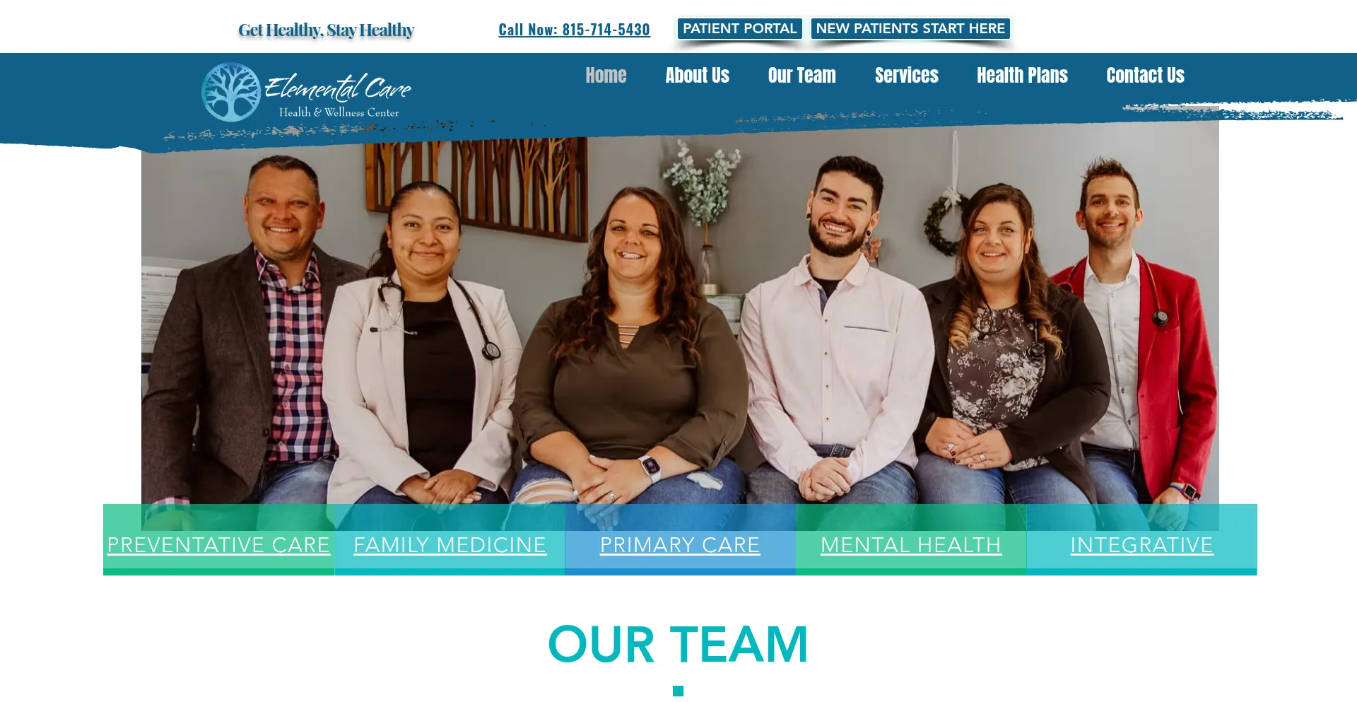 Website screenshot of Elementalcare.clinic