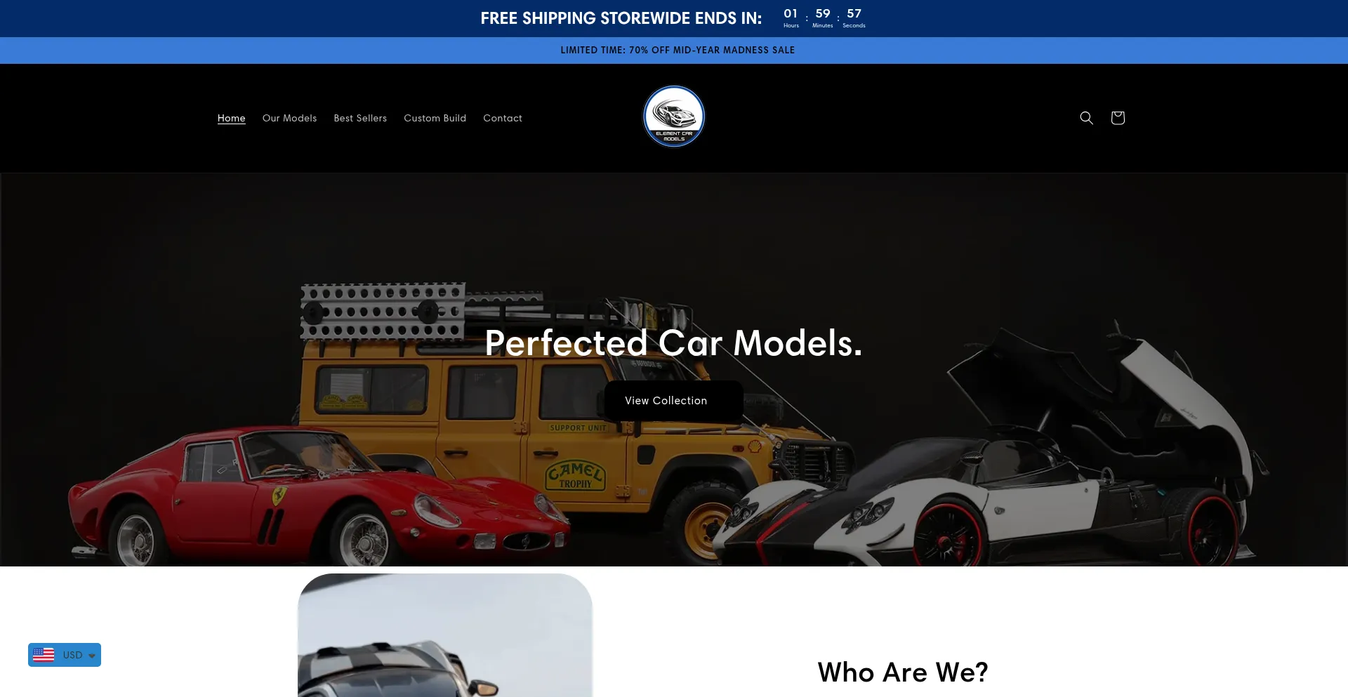 Website screenshot of Elementcarmodels.com