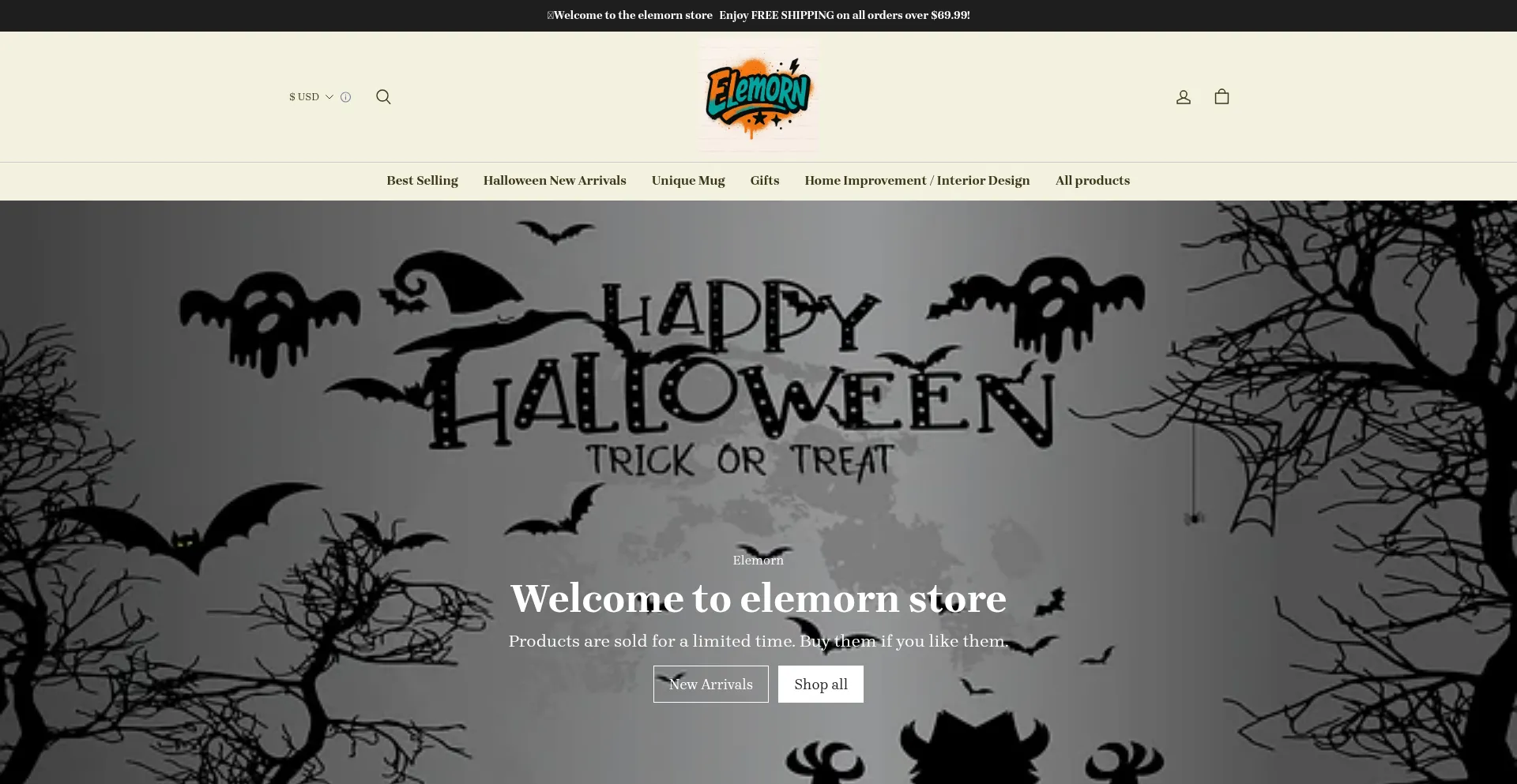 Website screenshot of Elemorn.com