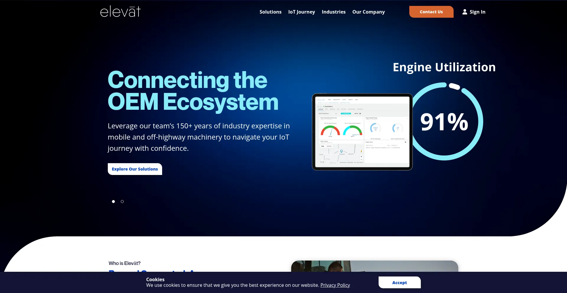 Website screenshot of Elevat-iot.com