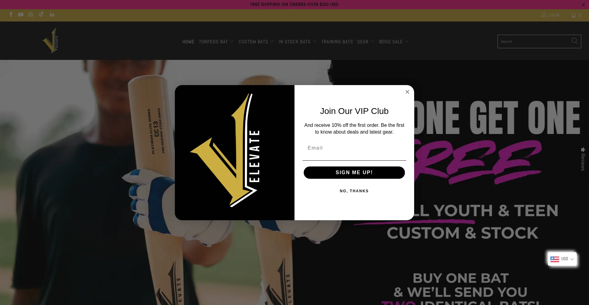 Website screenshot of Elevatesports.io