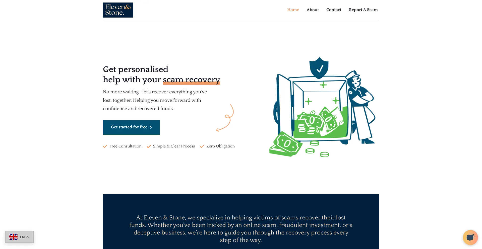 Website screenshot of Elevenandstone.org