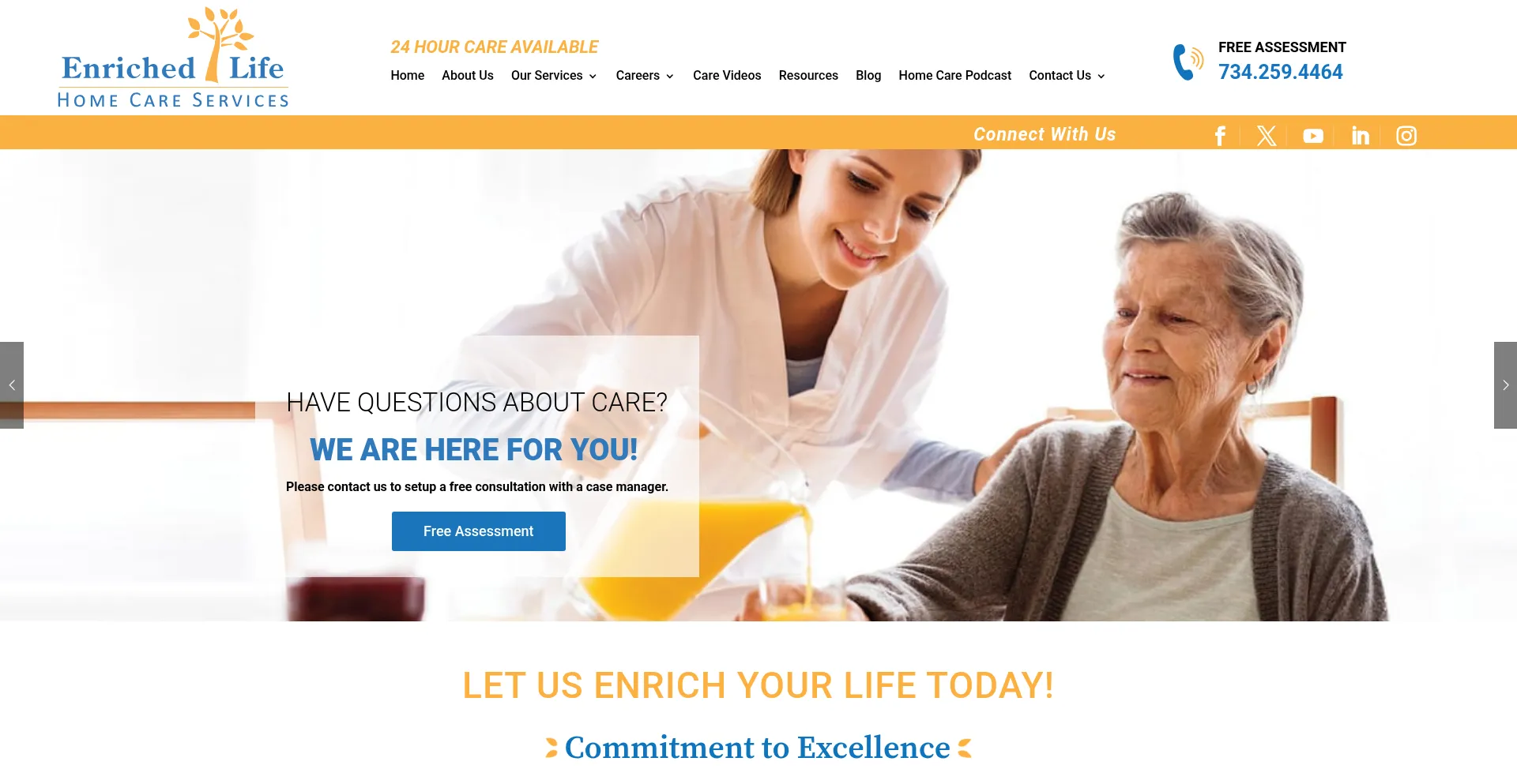 Website screenshot of Elhcs.com