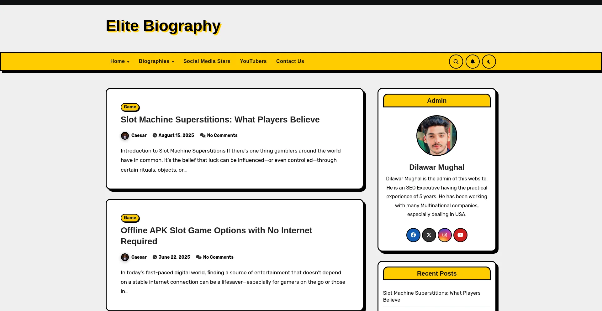 Elitebiography.com Screenshot