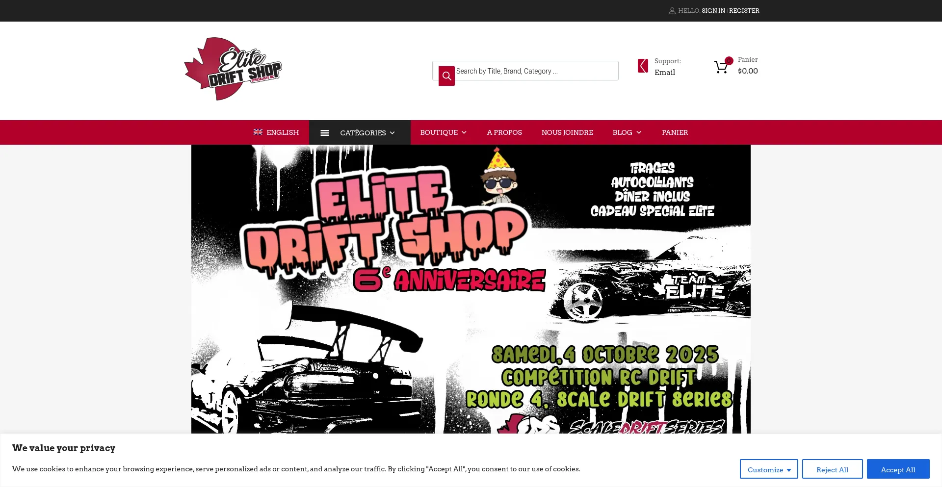 Elitedriftshop.com Screenshot