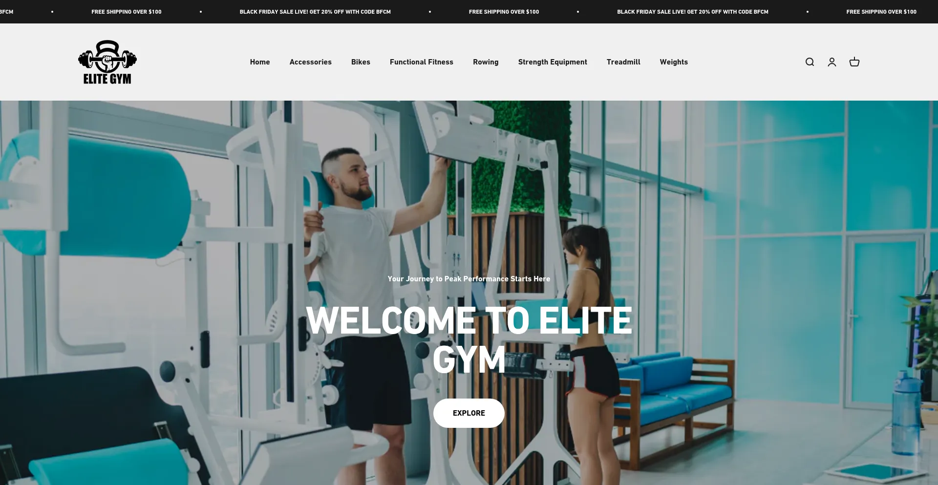 Website screenshot of Elitegym.au