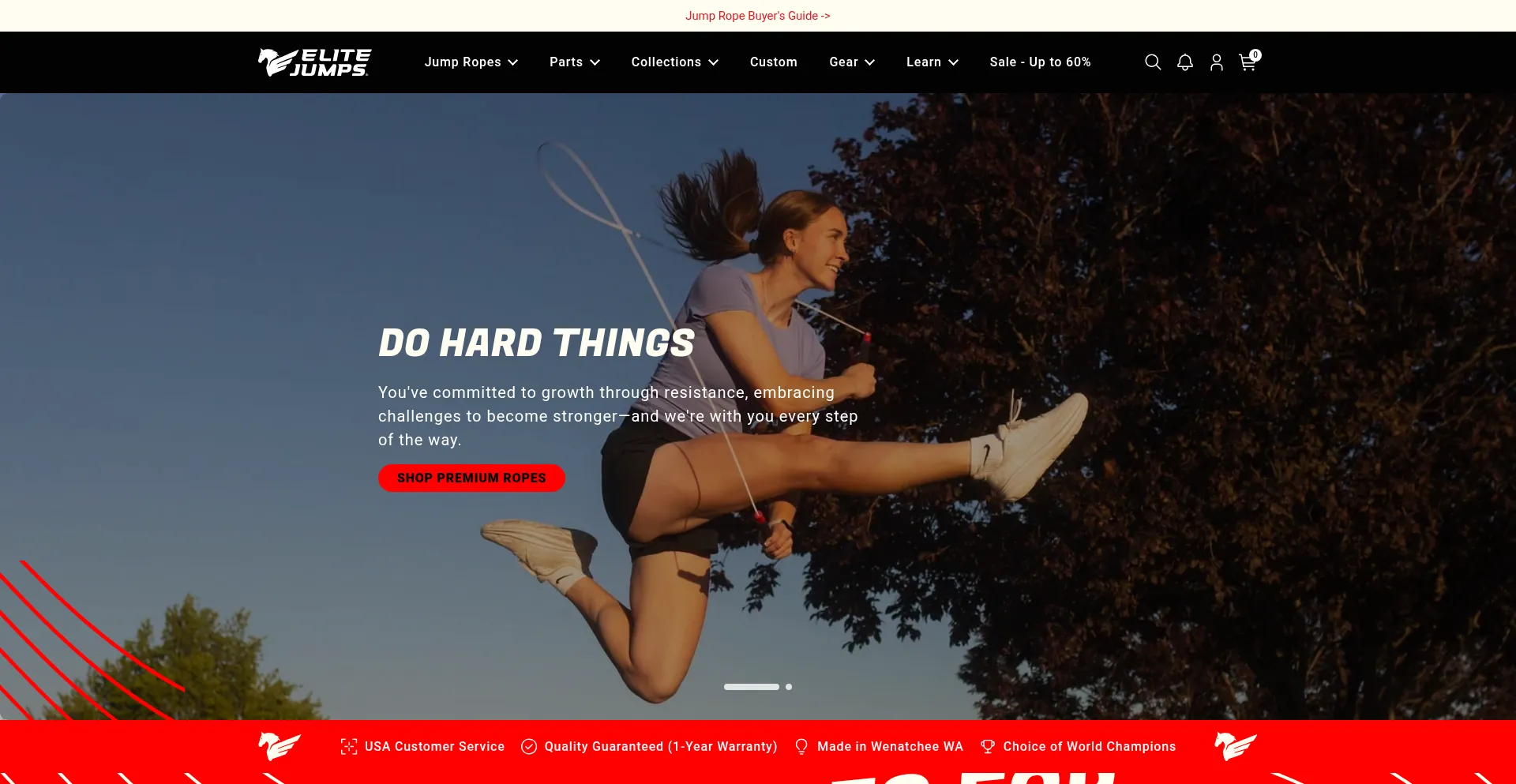 Website screenshot of Elitejumps.co