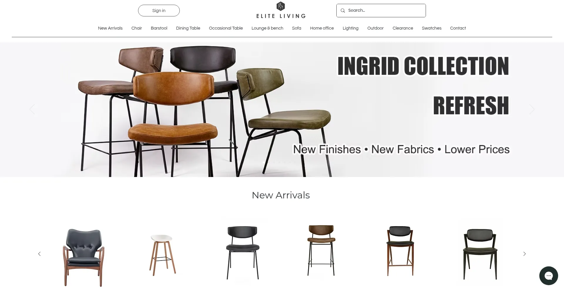 Website screenshot of Eliteliving.ca