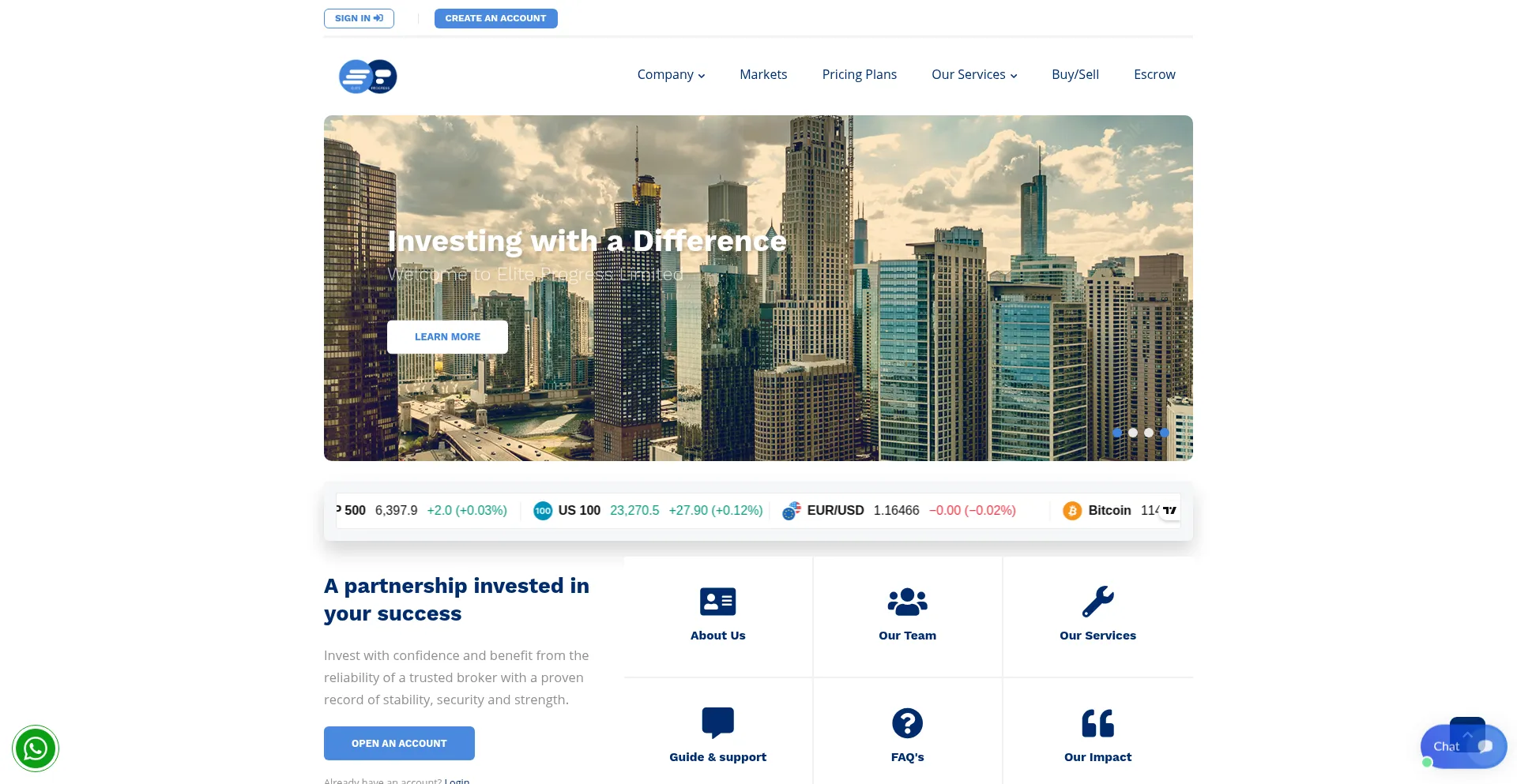 Website screenshot of Eliteprogresslimited.com