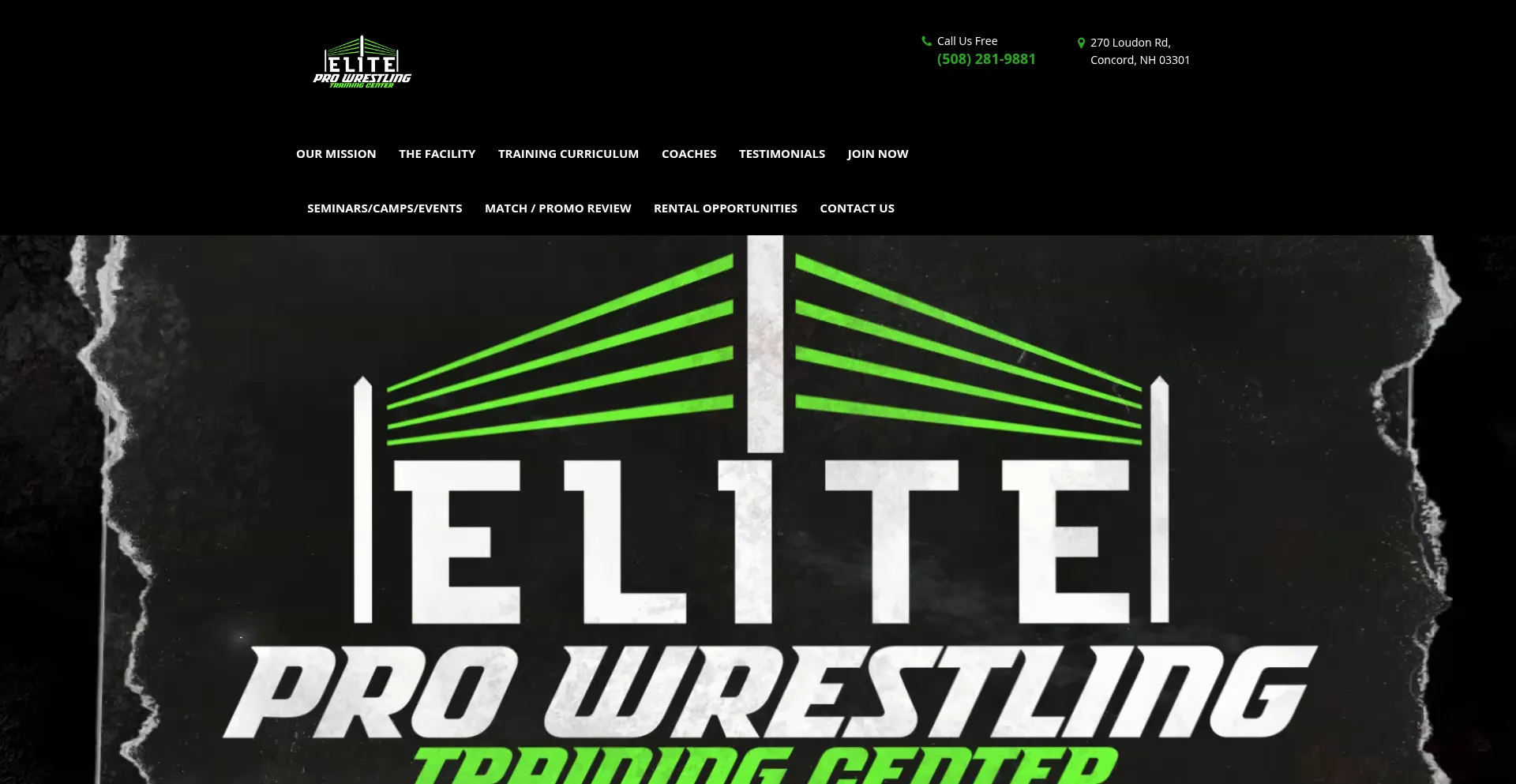 Website screenshot of Eliteprowrestlingtc.com