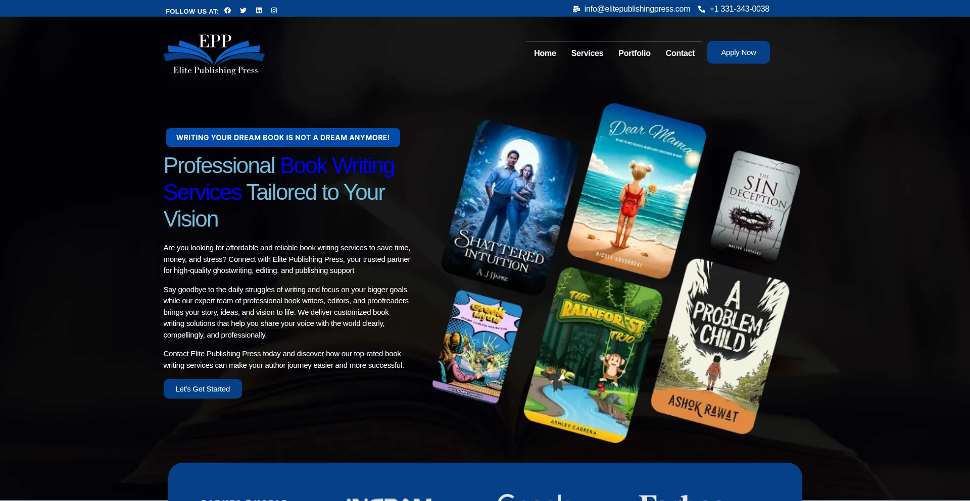 Website screenshot of Elitepublishingpress.com
