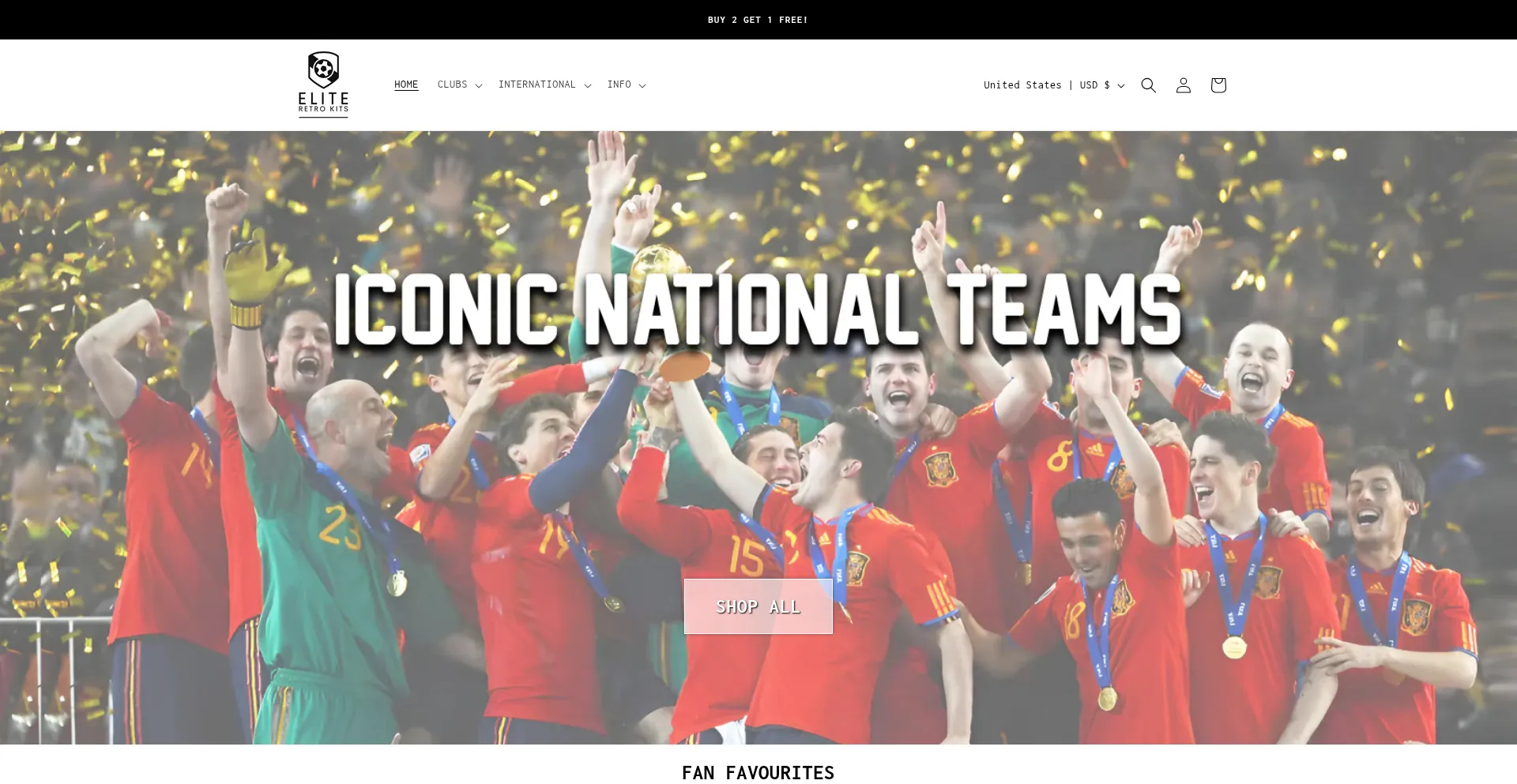 Website screenshot of Eliteretrokits.com