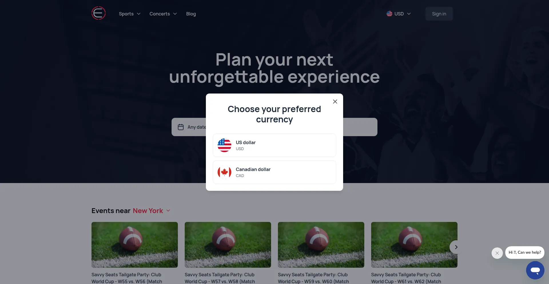 Website screenshot of Elitesportstours.com