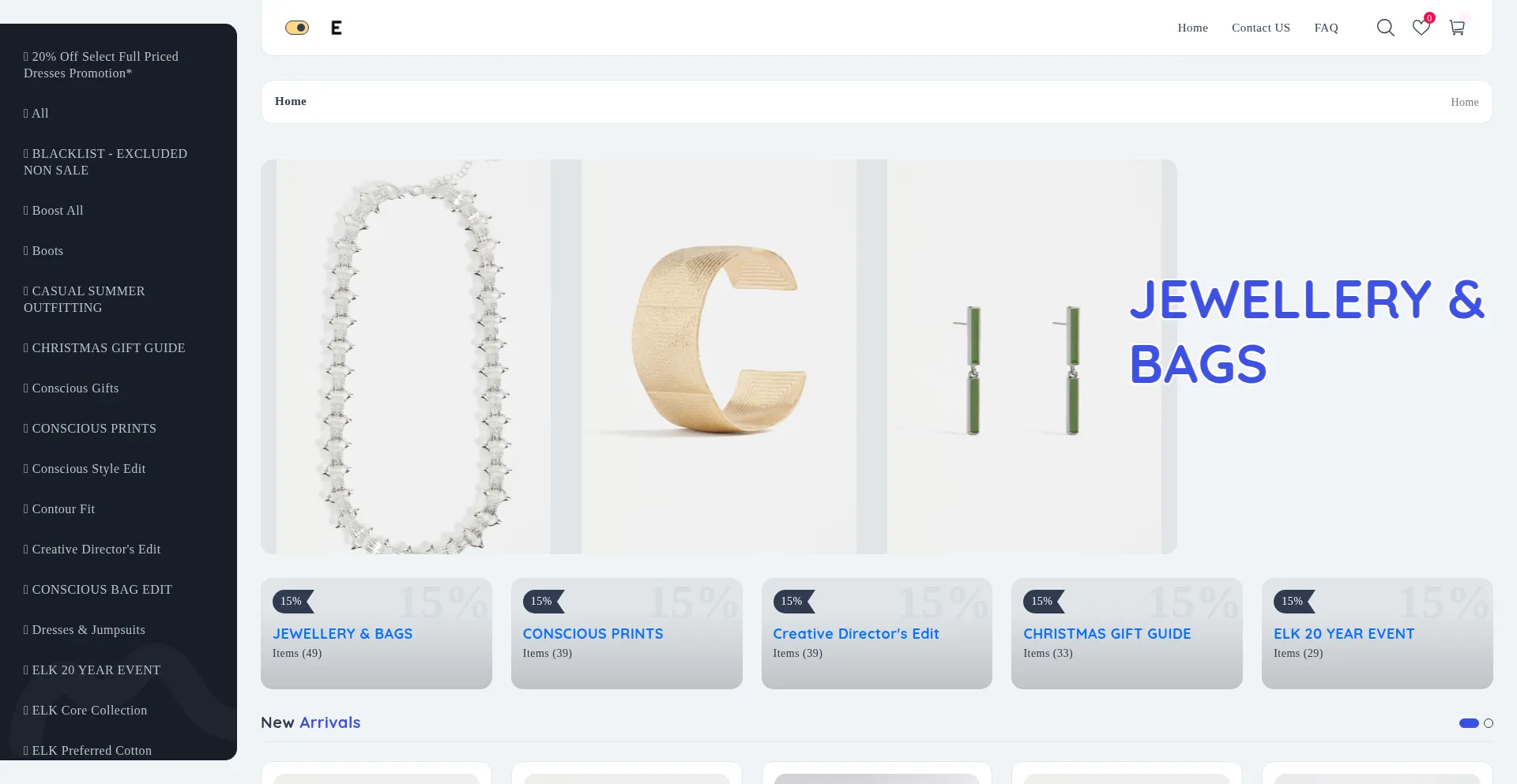 Website screenshot of Elkthelabel.shop