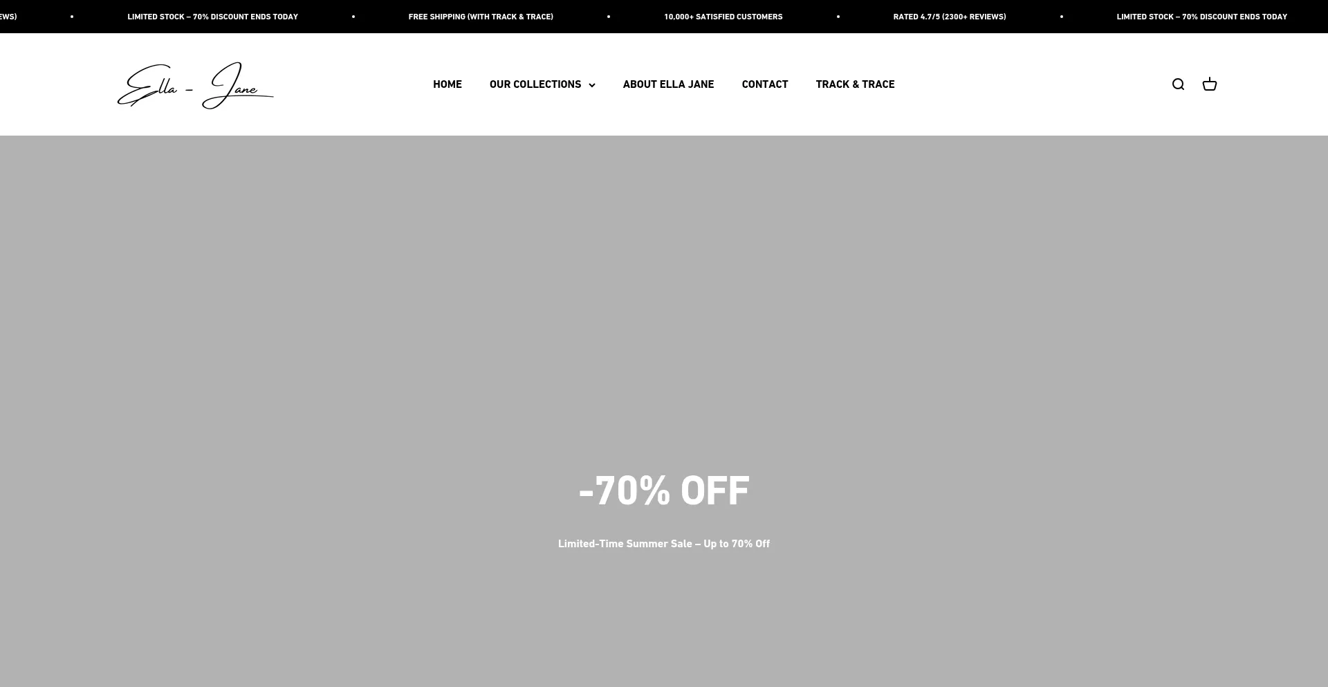 Website screenshot of Ella-jane.uk