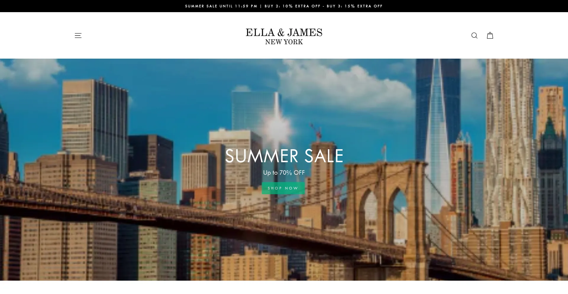 Website screenshot of Ellajamesboutique.com