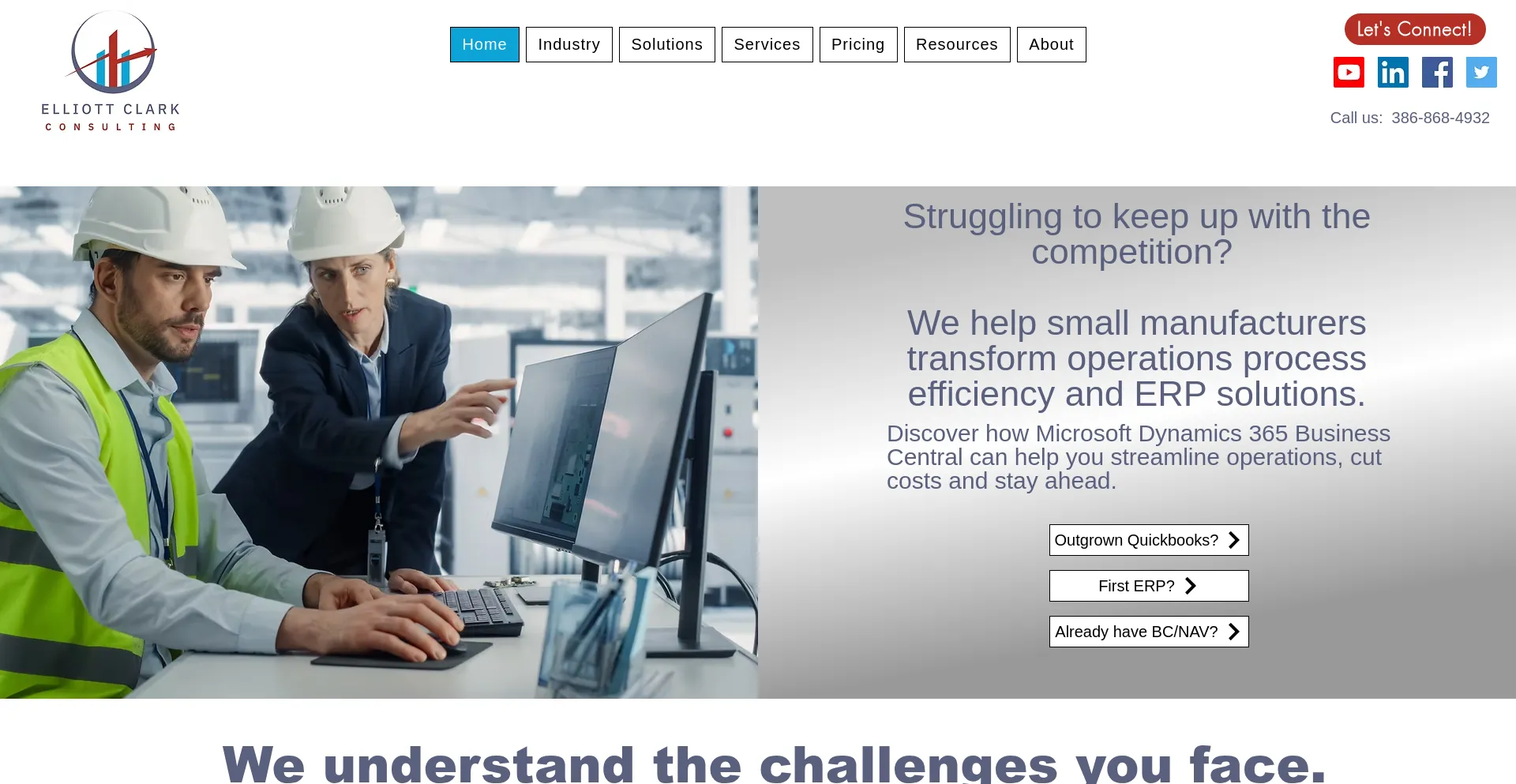 Website screenshot of Elliottclarkconsulting.com
