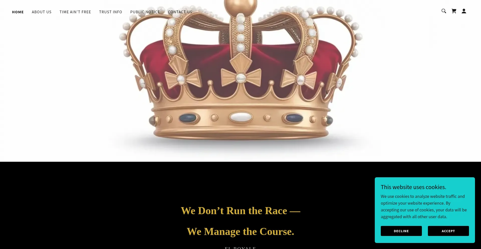 Website screenshot of Elroyaletrust.com