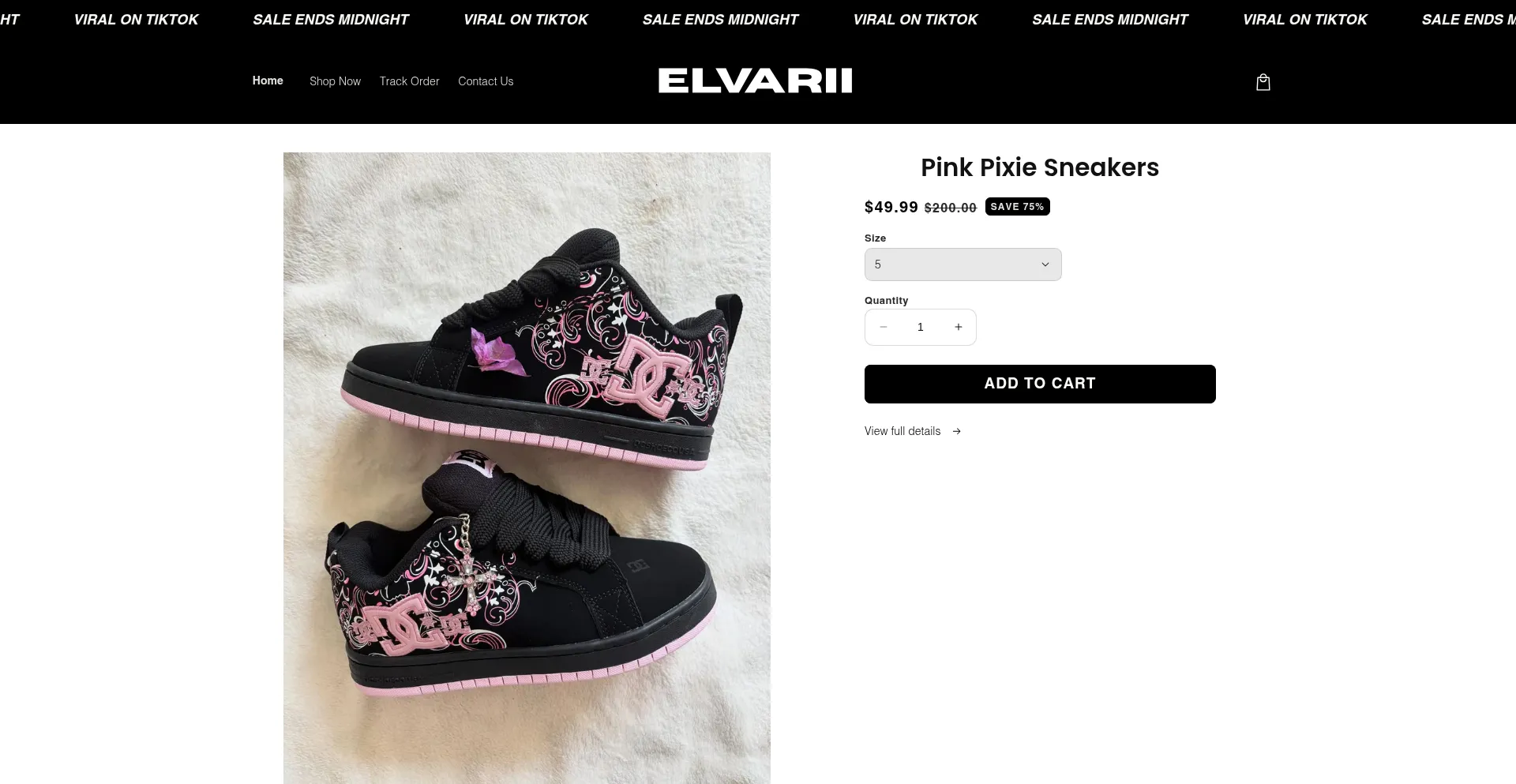 Website screenshot of Elvarii.com