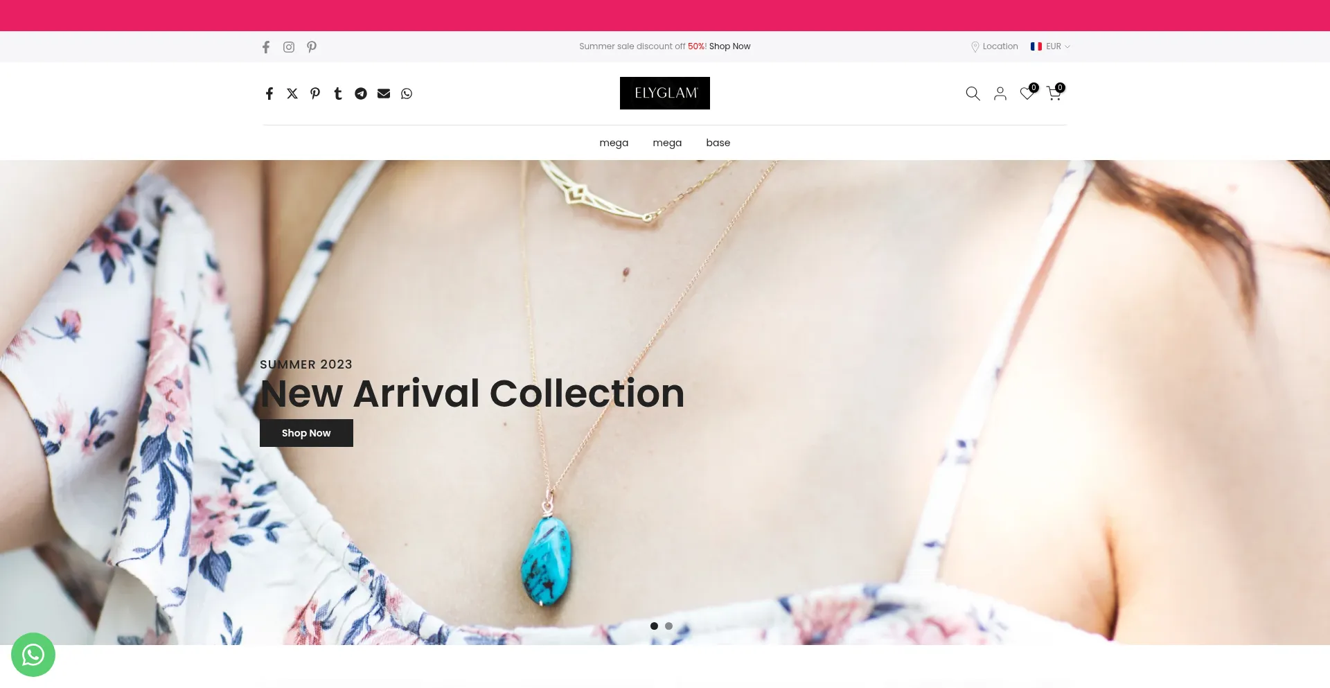 Website screenshot of Elyglam.com