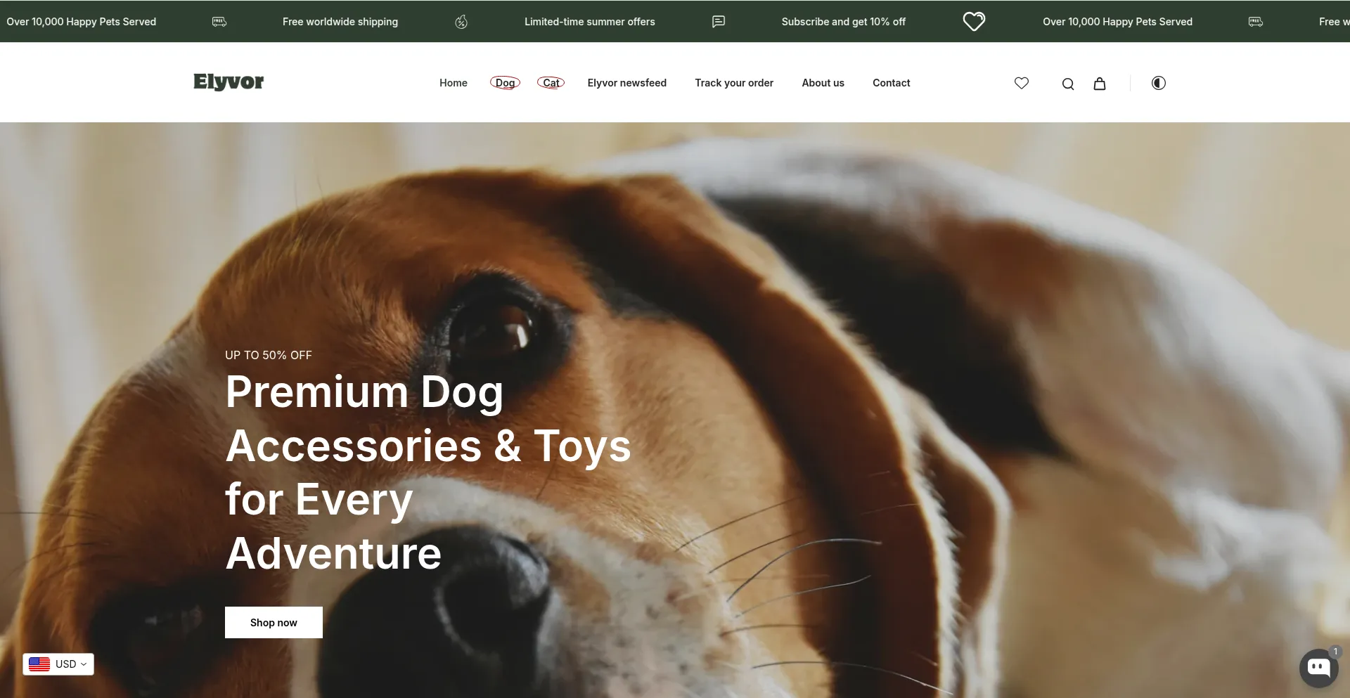 Website screenshot of Elyvor-shop.com