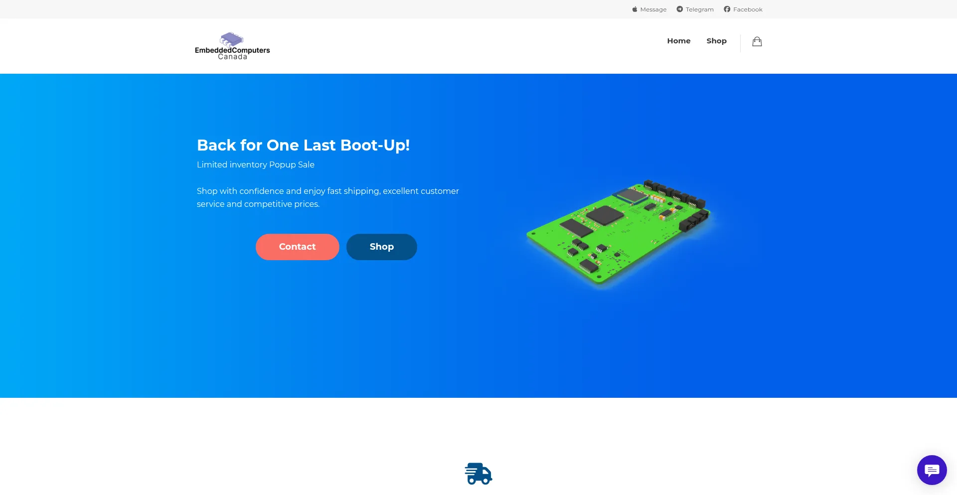 Website screenshot of Embeddedcomputers.ca