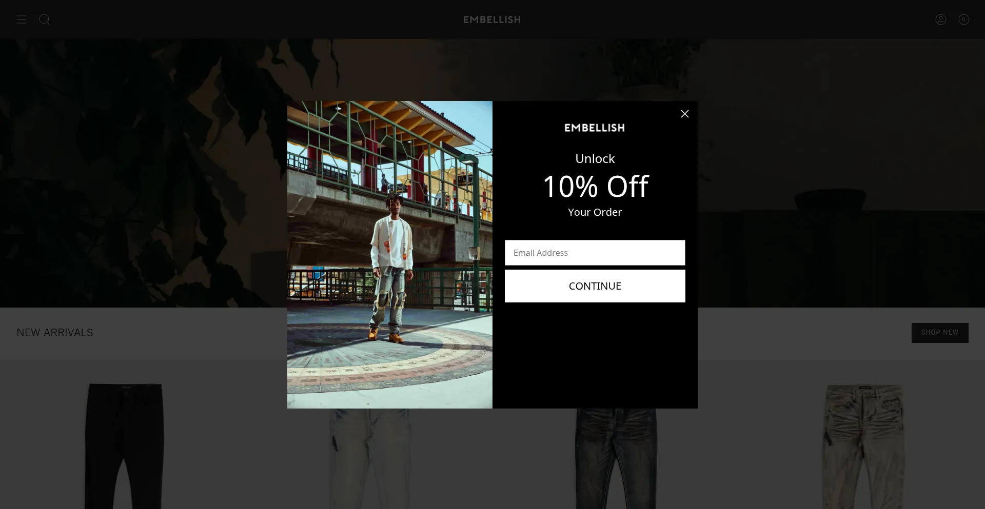 Website screenshot of Embellish.com