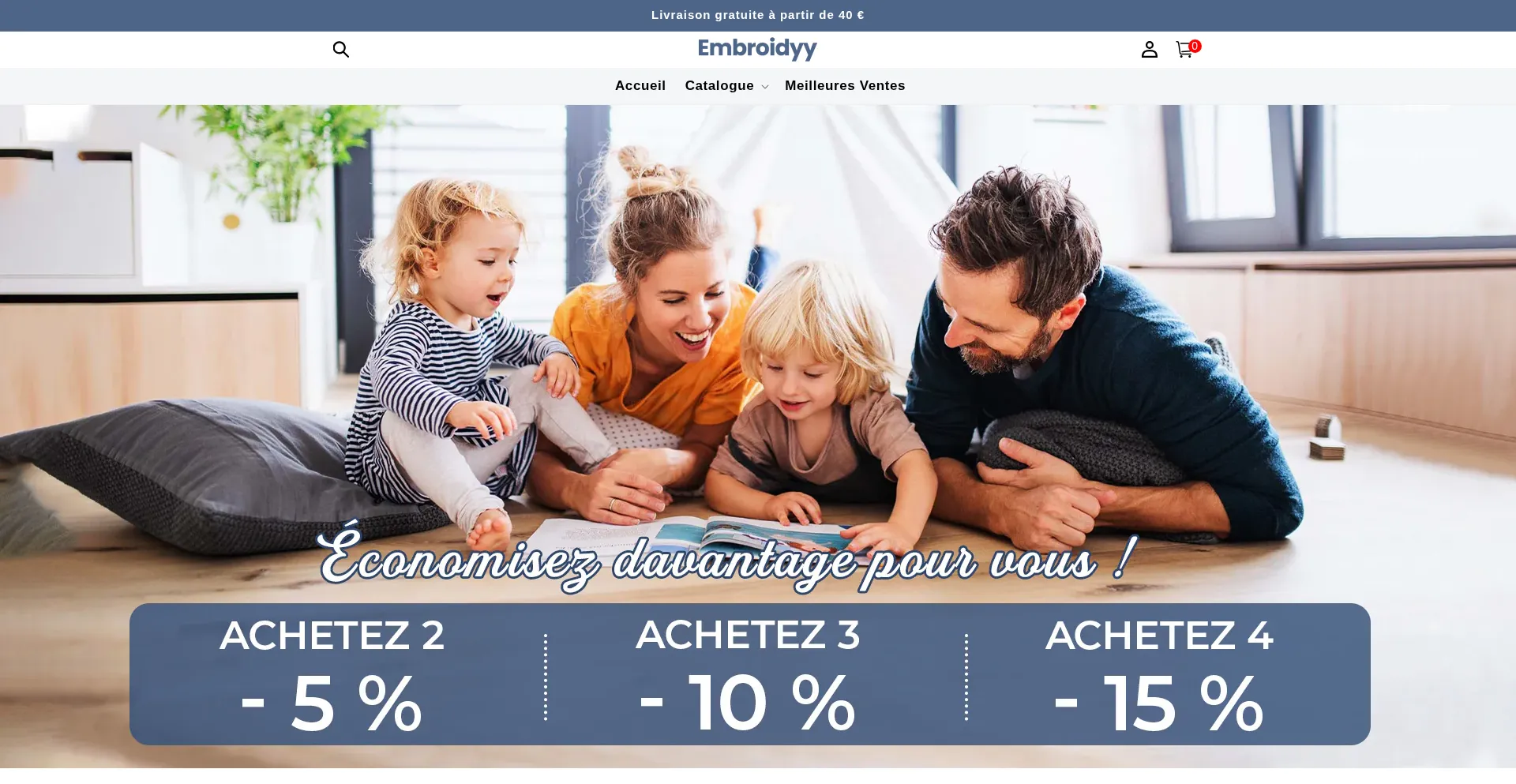 Website screenshot of Embroidyy.com