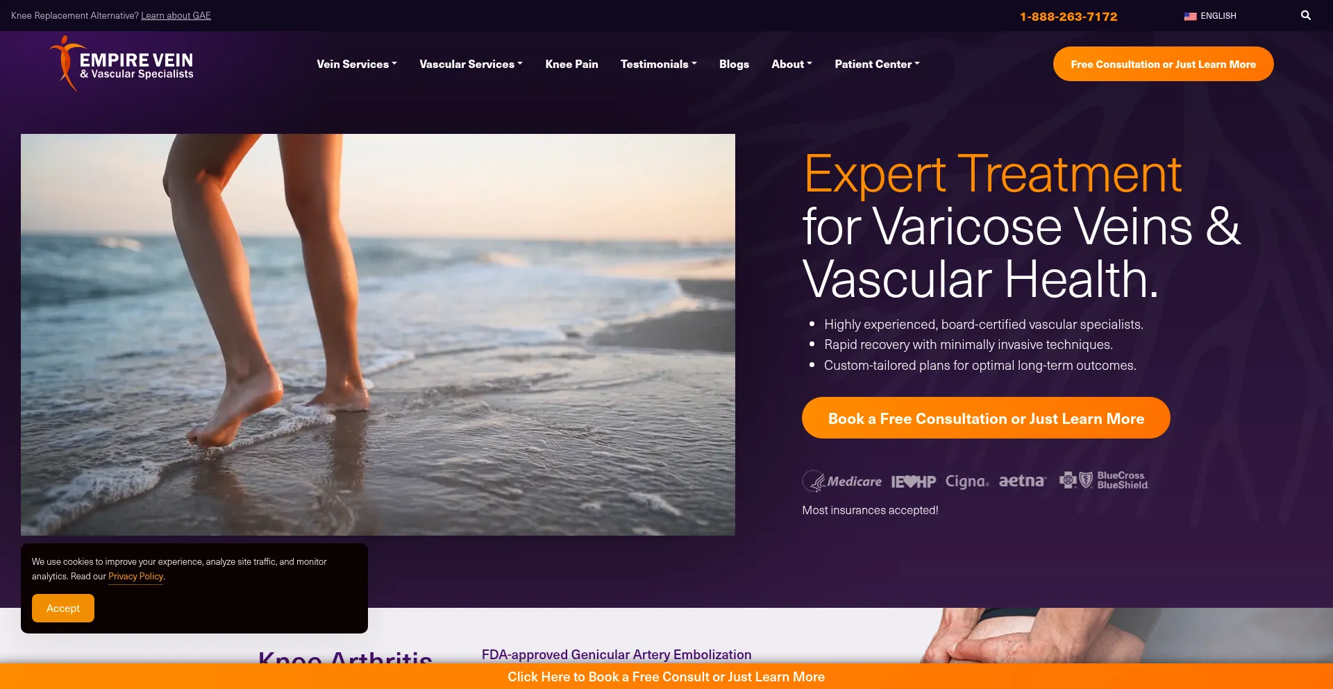 Website screenshot of Empirevein.com