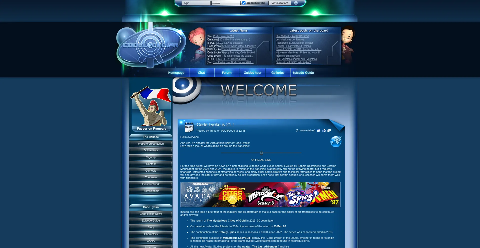 Website screenshot of En.codelyoko.fr