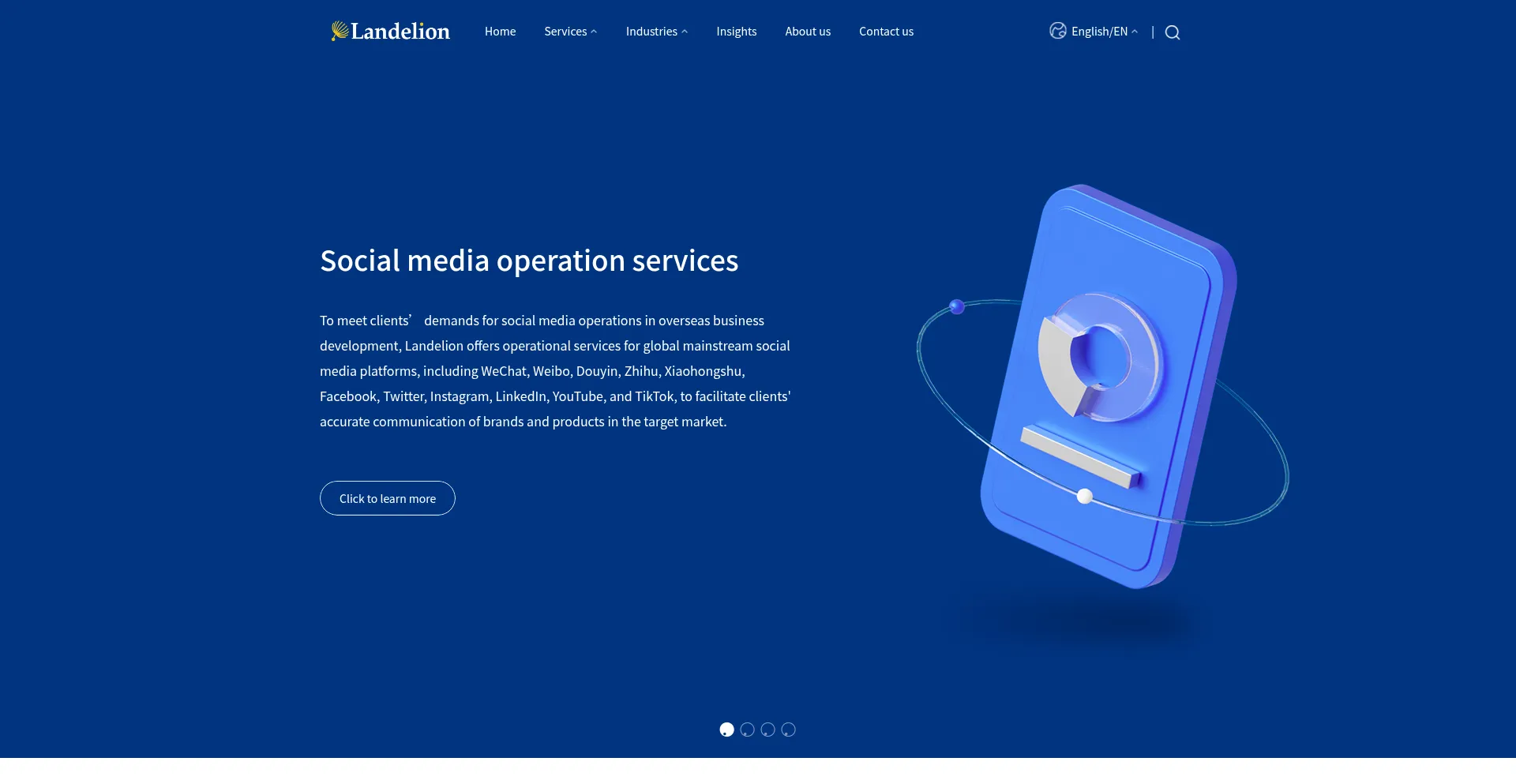 Website screenshot of En.landelion.com