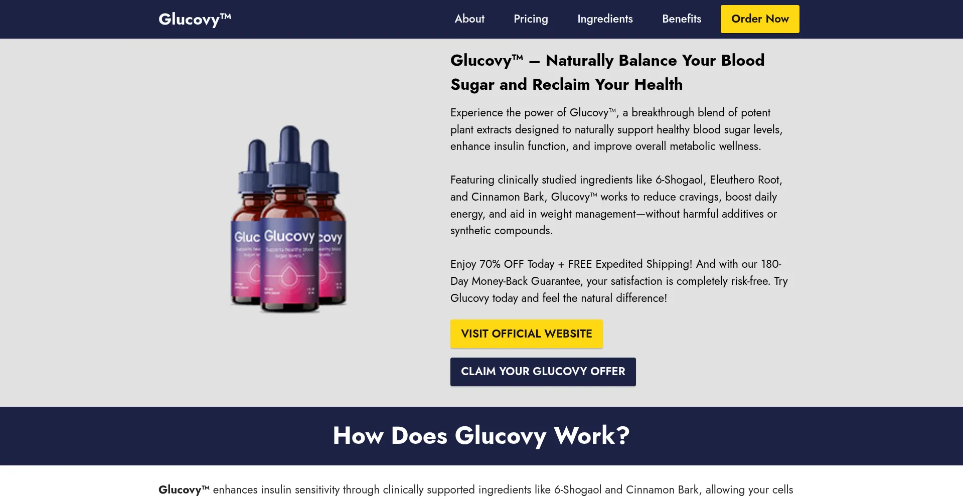 Website screenshot of En-glucov.com