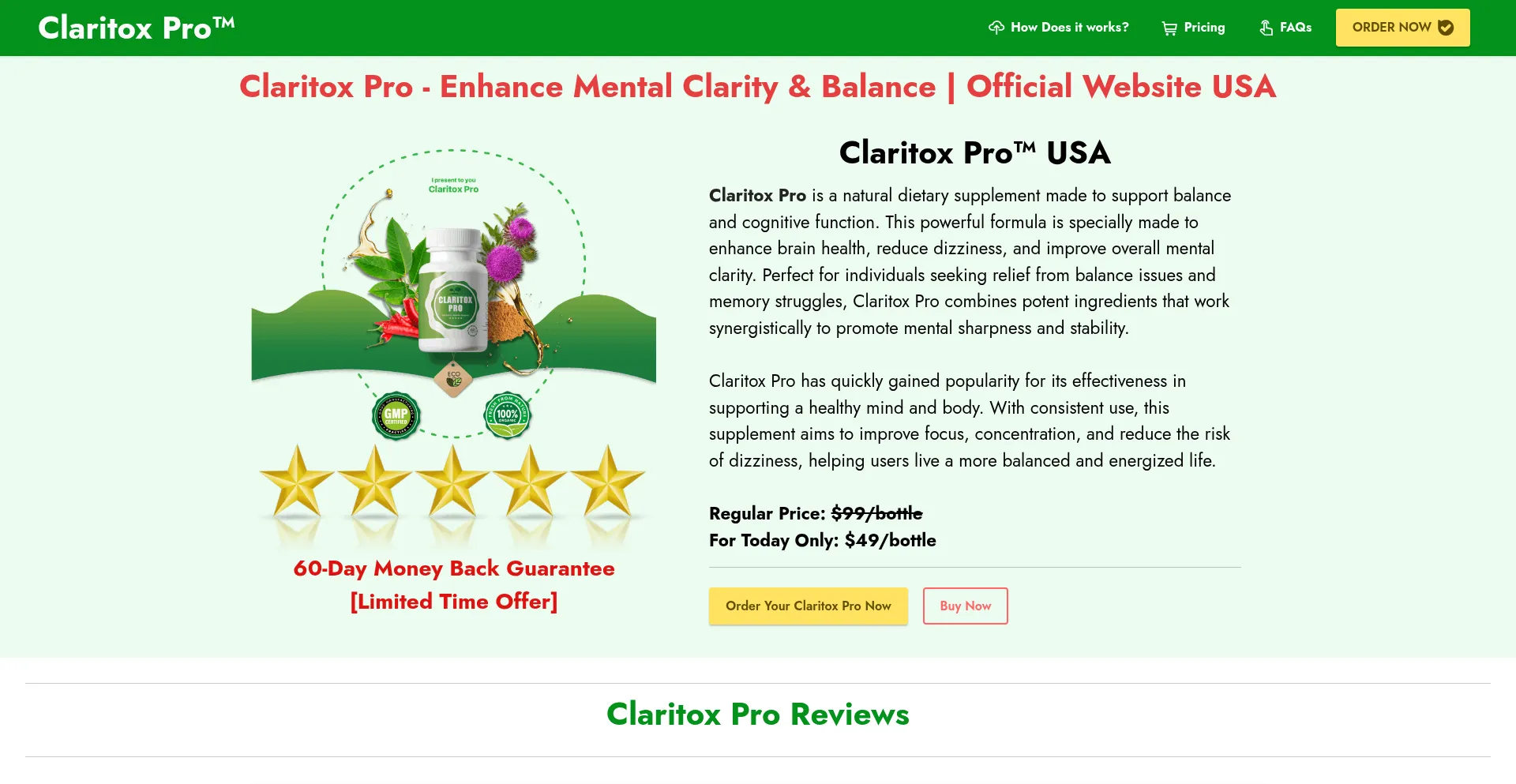 Website screenshot of En-us--claritoxpro.com