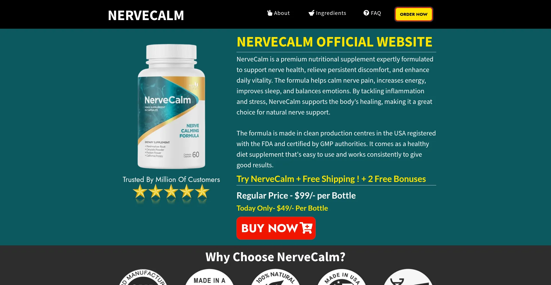 Website screenshot of En-us-nervecalm.us