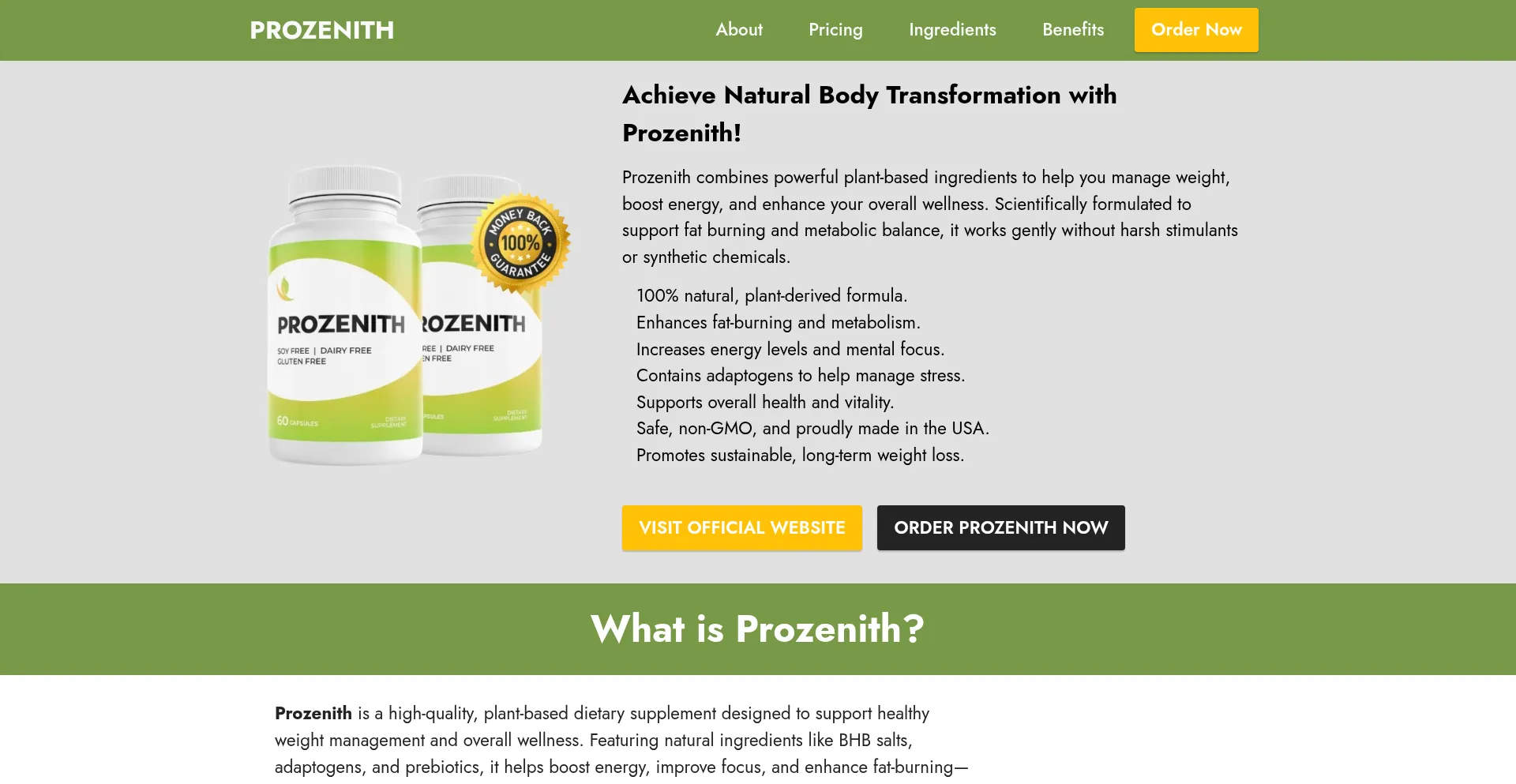 Website screenshot of En-us-prozenith.com