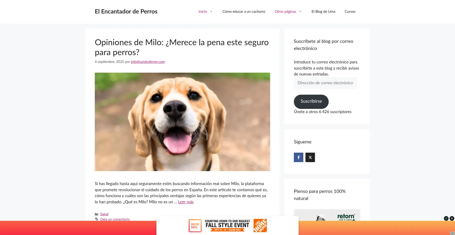 ¿És Seguro y Confiable Encantadordeperros.es?